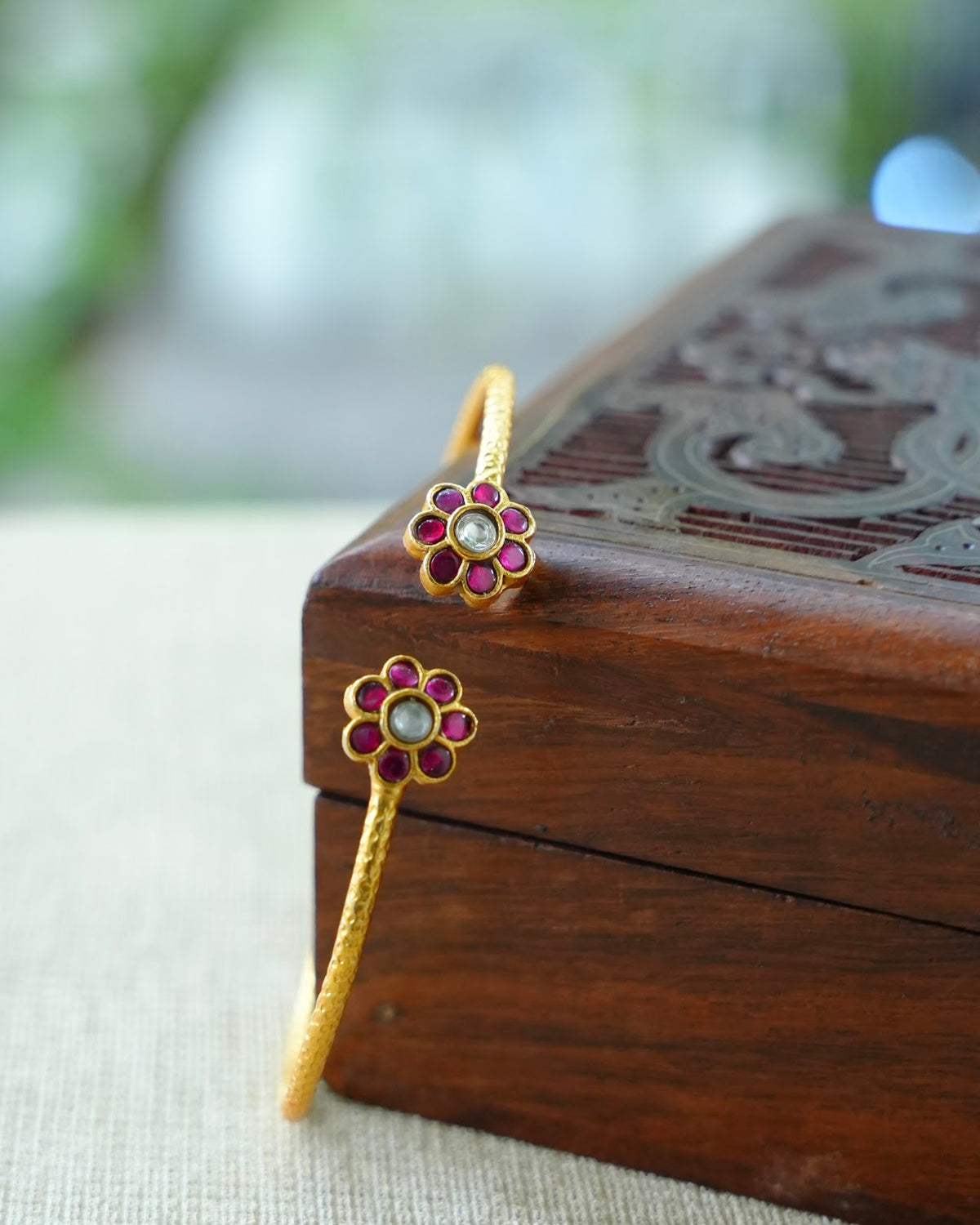 Minimal Jadau Kundan Ruby Bracelets | BA172 | BA173 | BA174