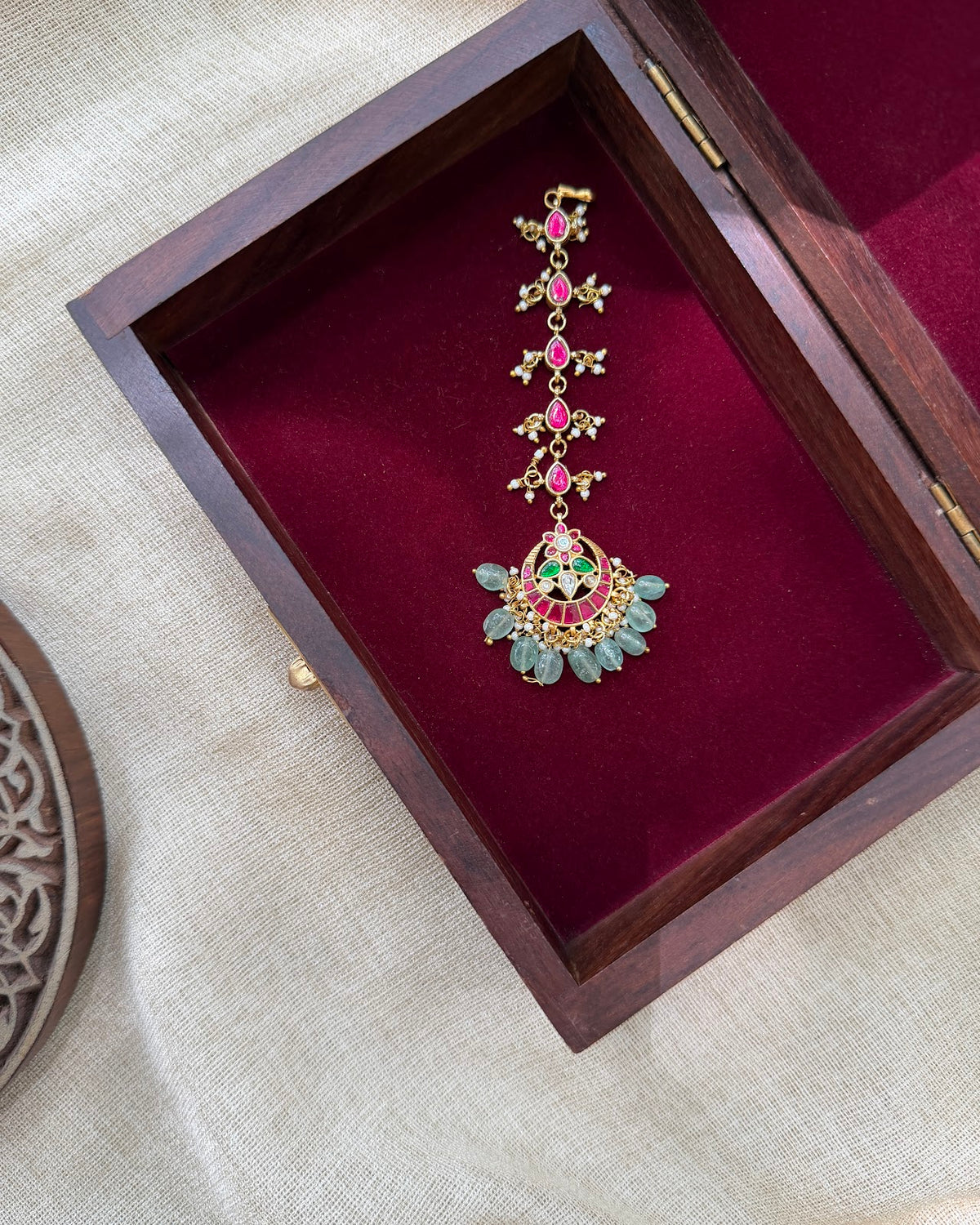 Ethnic Jadau Kundan Maang Tikka | Handmade Gold Plated | MT365