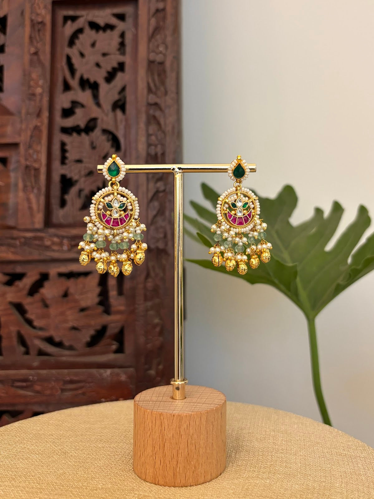 Multicolor Floral Kundan Jhumka Earrings | Handmade Gold Plated | ER425