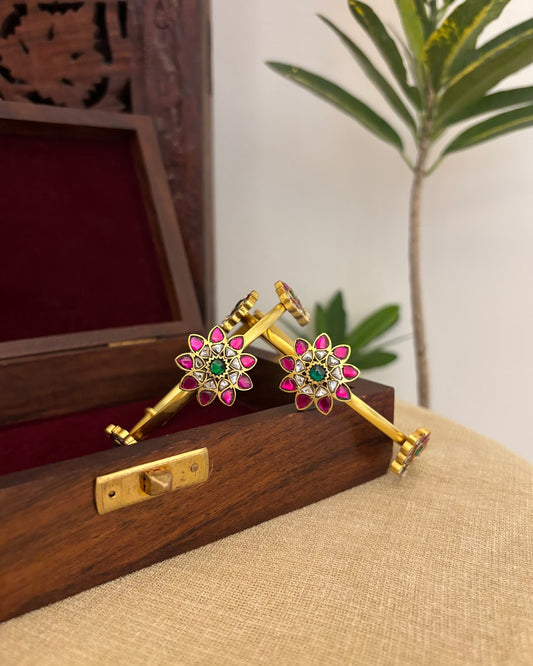 Floral Jadau Kundan Armlets AR009 view 1