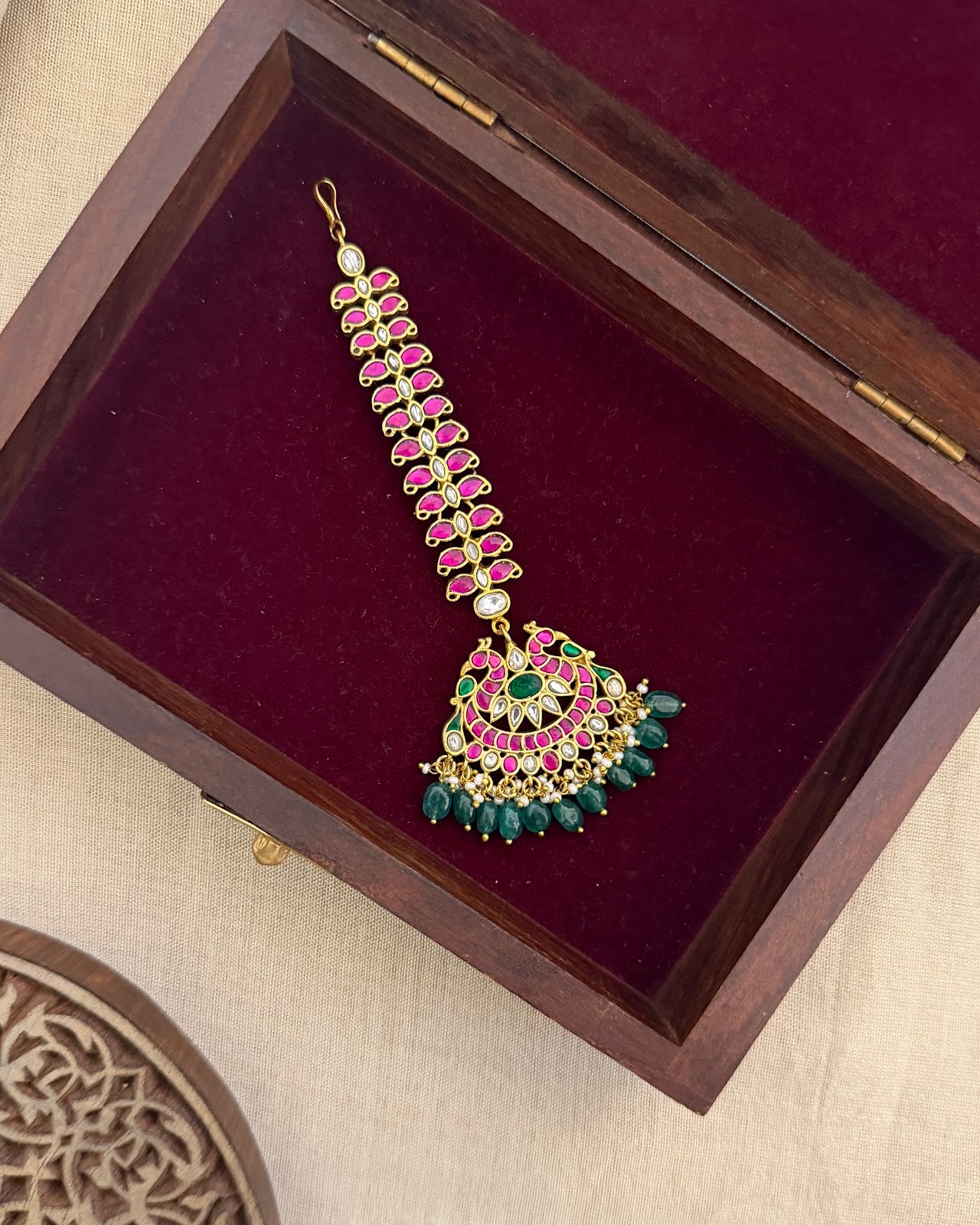 Floral Jadau Kundan Maang Tikka MT323