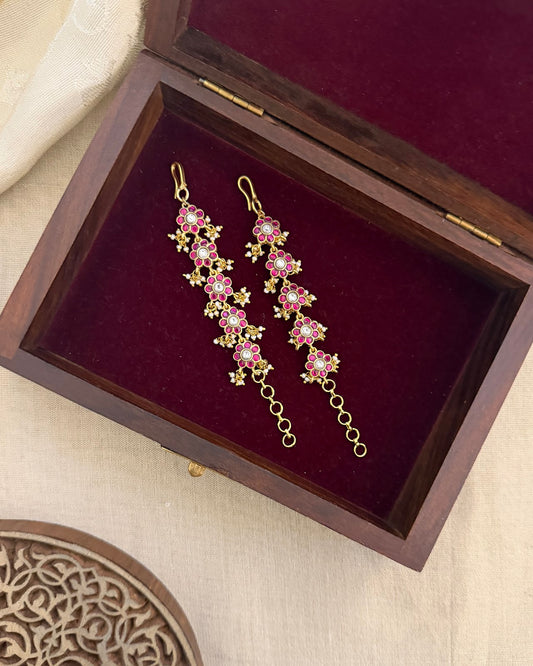 Kundan Impon Straight Ear Chain EC196