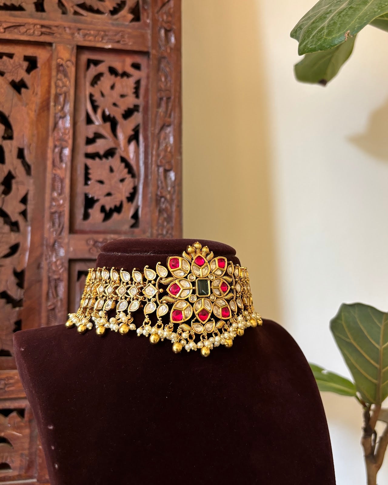 Statement Kundan Choker with Earrings  | NC747
