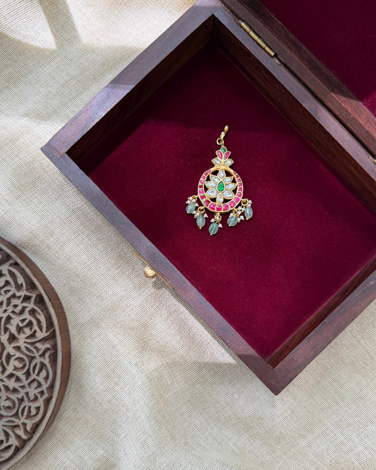 Classic Jadau Kundan Maang Tikka | Handmade Gold Plated | MT366