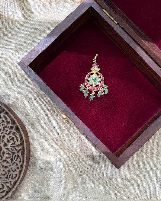 Classic Jadau Kundan Maang Tikka | Handmade Gold Plated | MT366