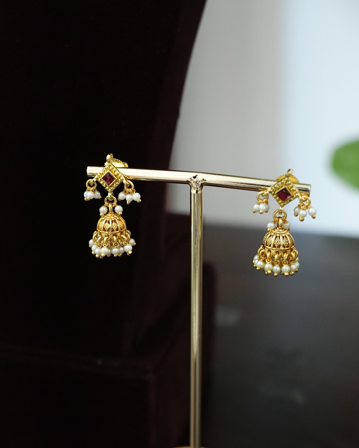Kundan Pearls Minimal Choker with Earrings | Kids | Handmade Gold Plated | NC902