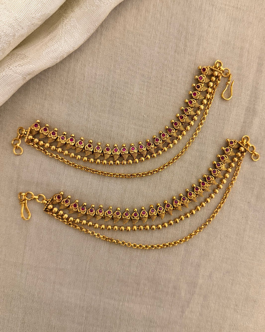 Classic Gold Plated Three-Layer Ear Chain EC202