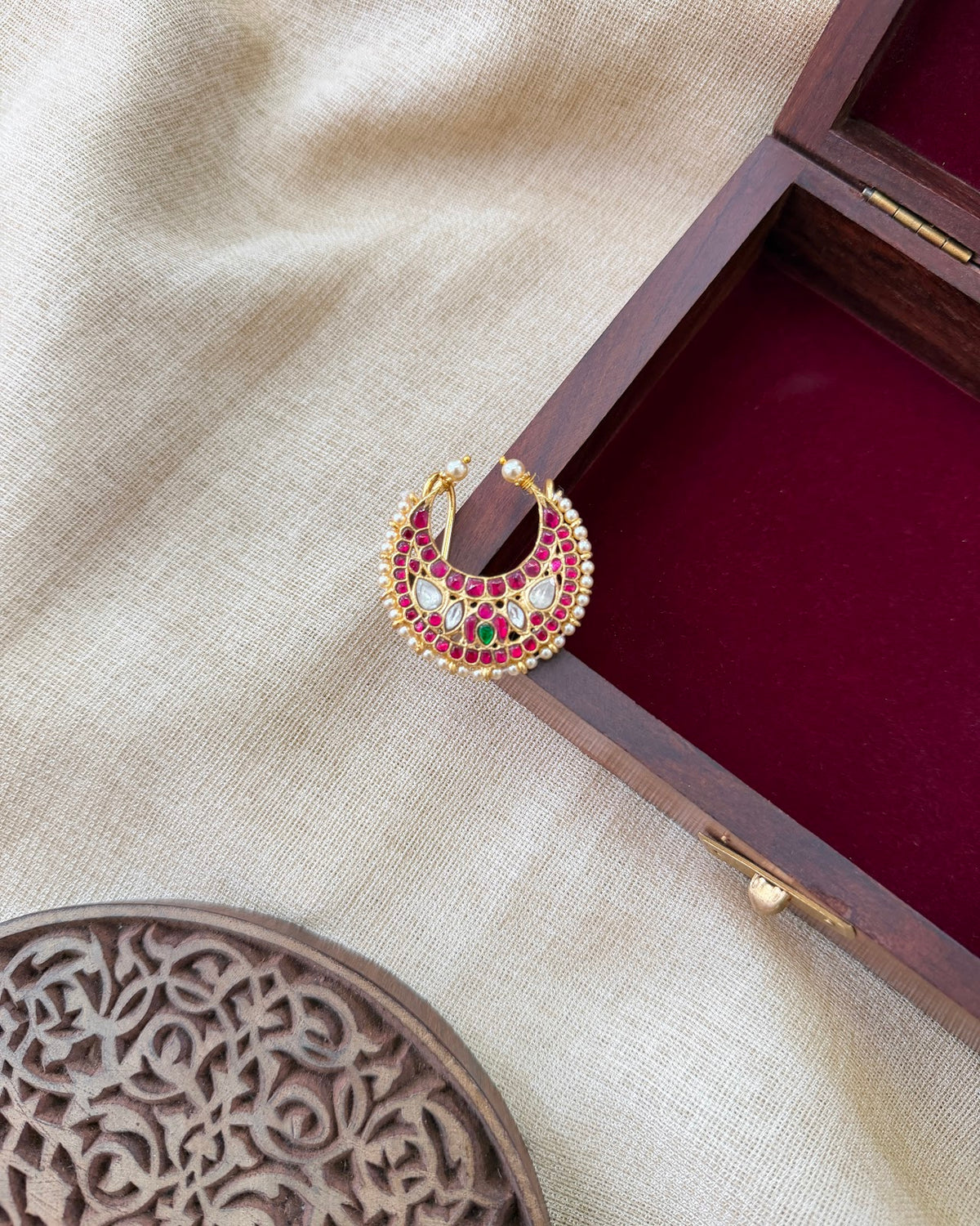 Royal Multicolour Jadau Kundan Hair Pin | Handmade Gold Plated | HA405
