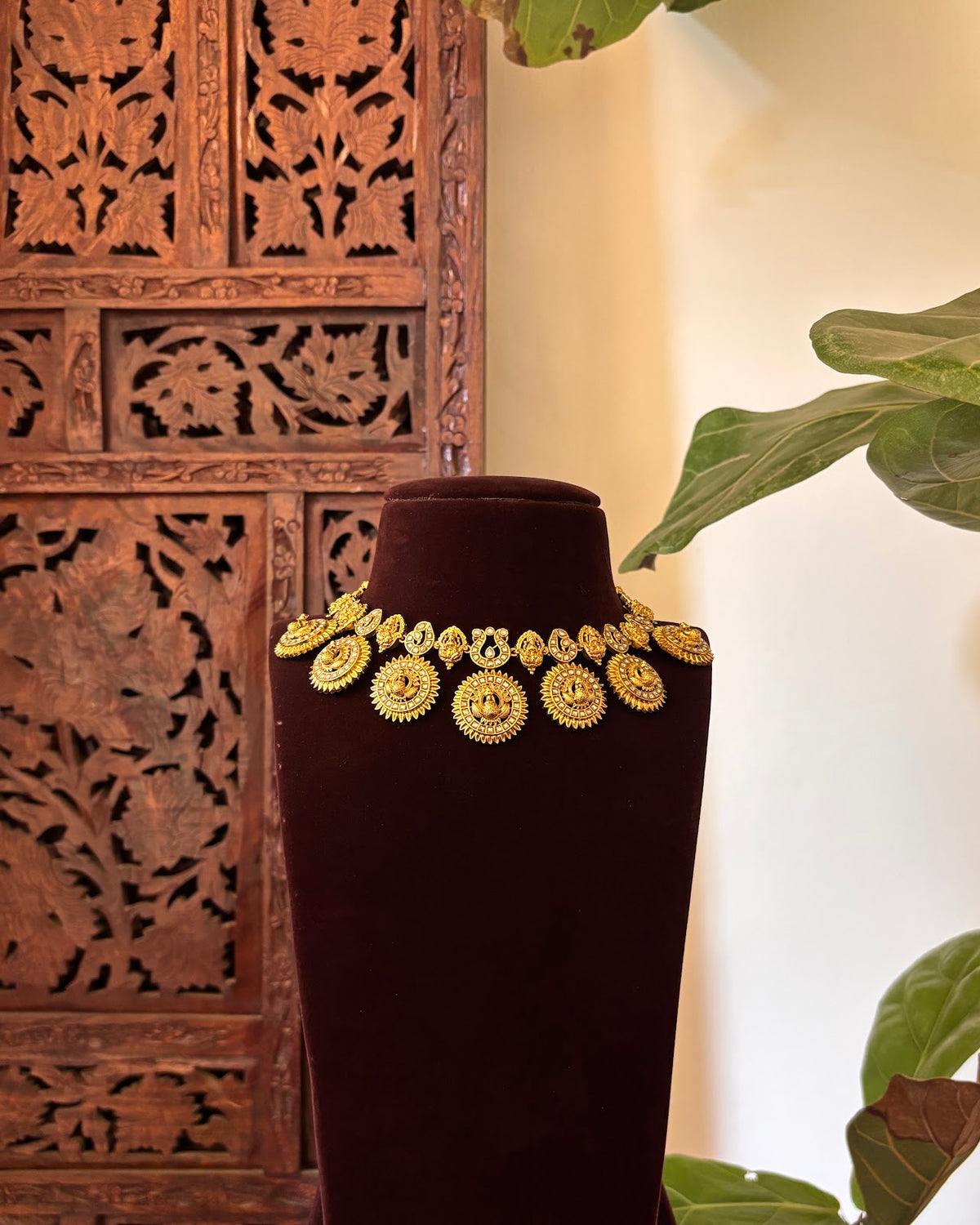 Antique White Kundan Peacock Necklace Set | Handcrafted Heritage Jewellery | NC870
