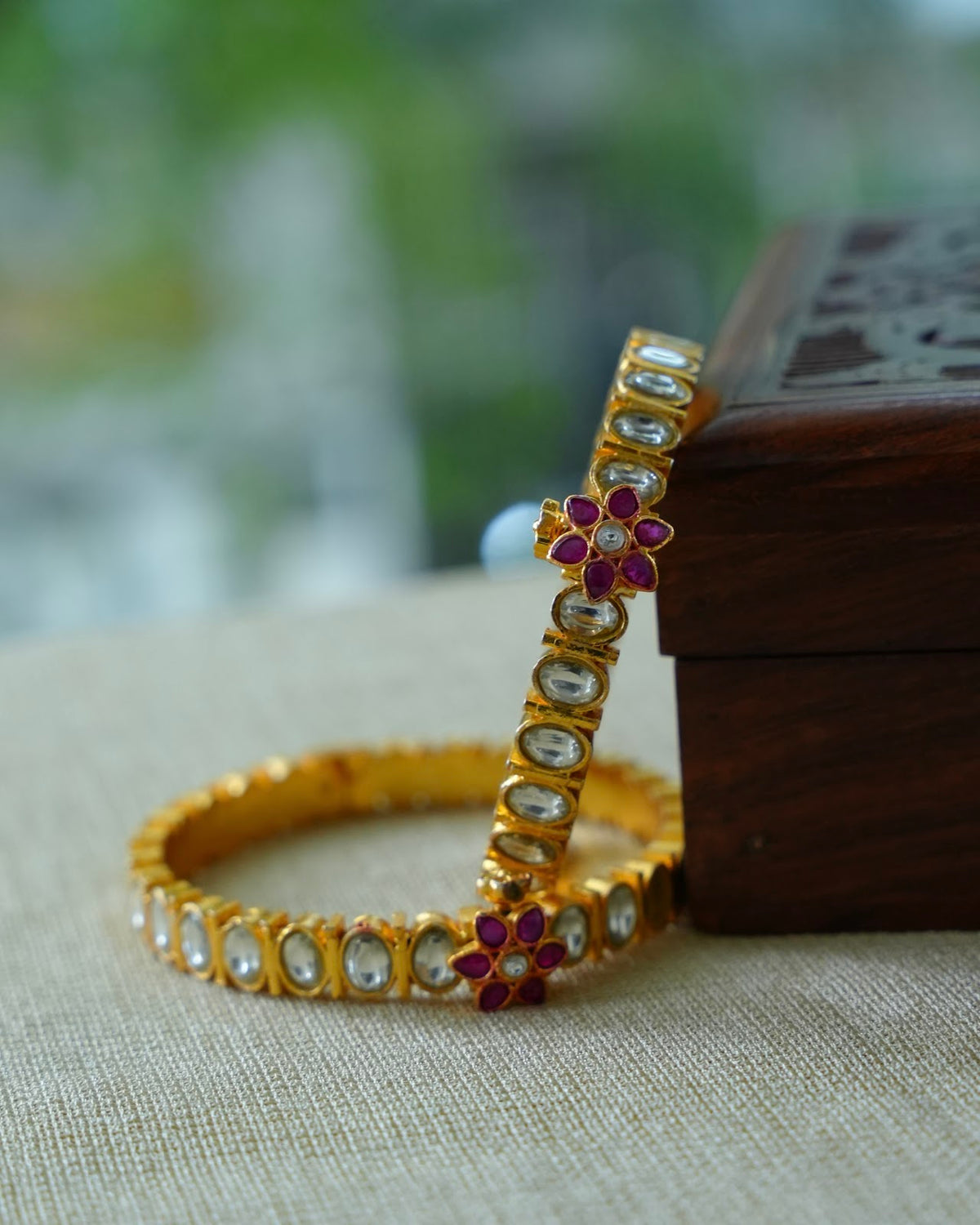 Minimal Jadau Kundan White Kada Bangle | BA157 | BA158 | BA159