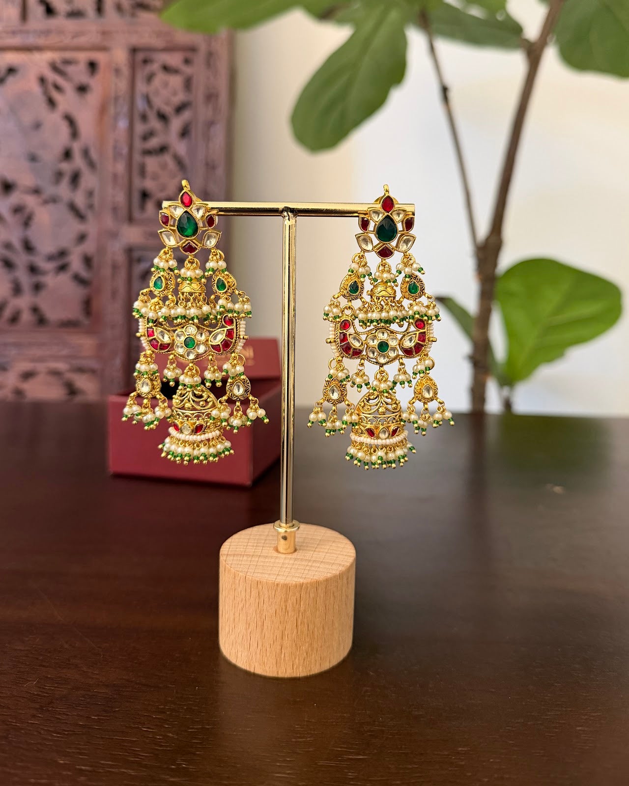 Kundan Gold Plated Statement Earrings | Handmade Gold Plated | ER452