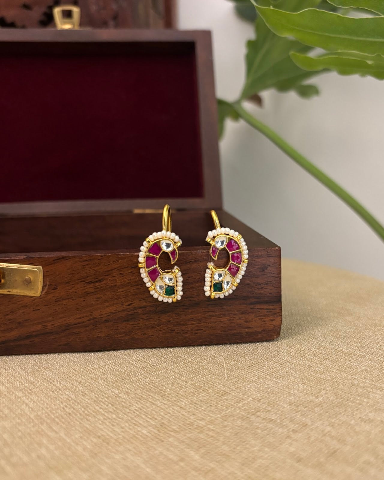 Peacock Jadau Kundan Hair Pendant HA352