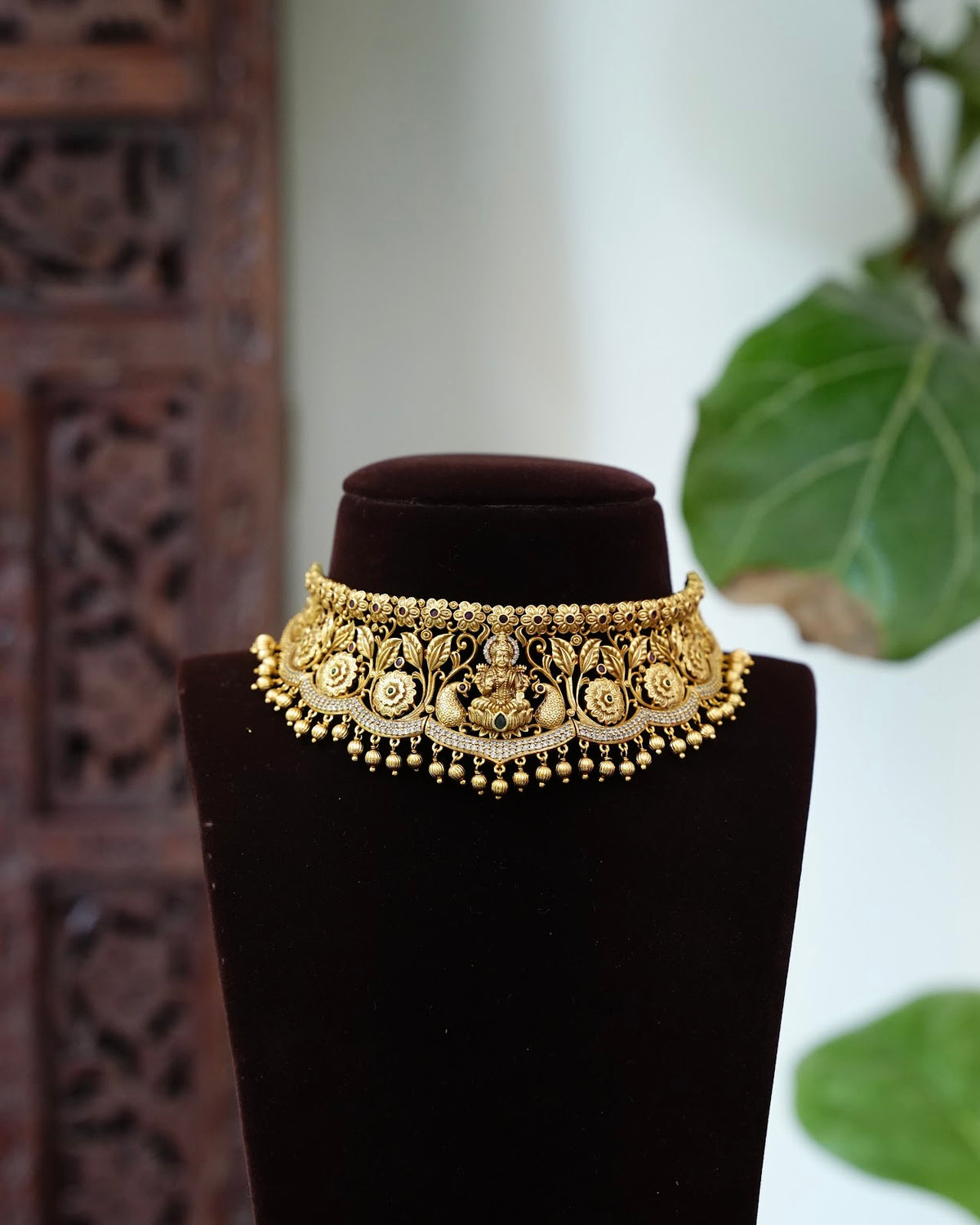 Divine Heritage Lakshmi Choker Necklace Set with Earrings | NC905