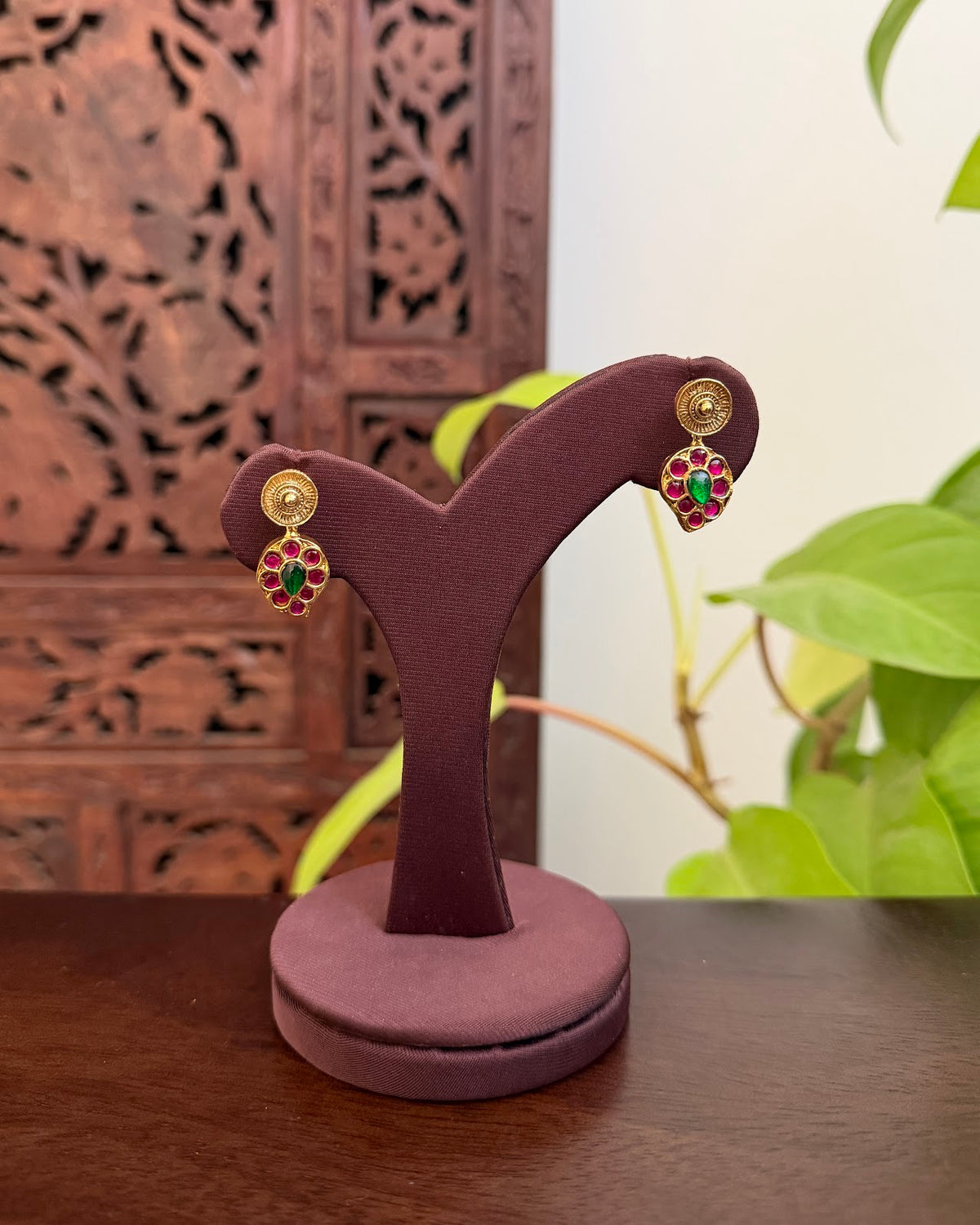 2 in 1 Reversible Mango Necklace with Earrings | Handmade Gold Plated | NC953