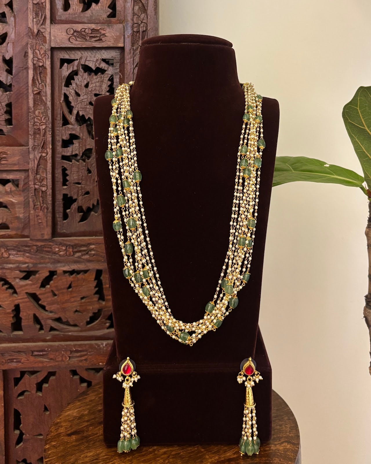 Royal Kundan Layered Necklace with Matching Earrings | Handmade Gold Plated | NC774