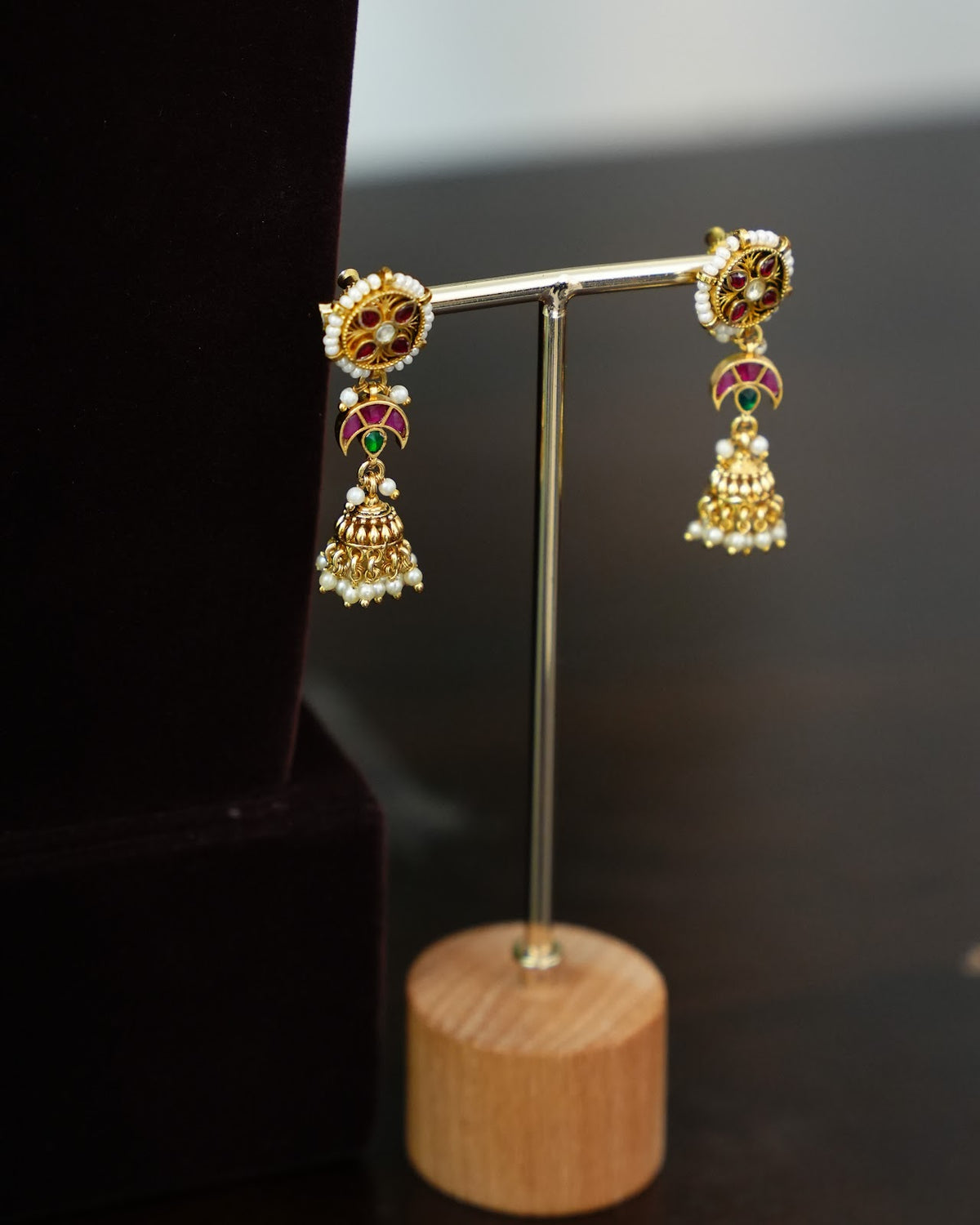 Pachi Kundan Floral Chand Choker with Earrings | Handmade Gold Plated | NC901
