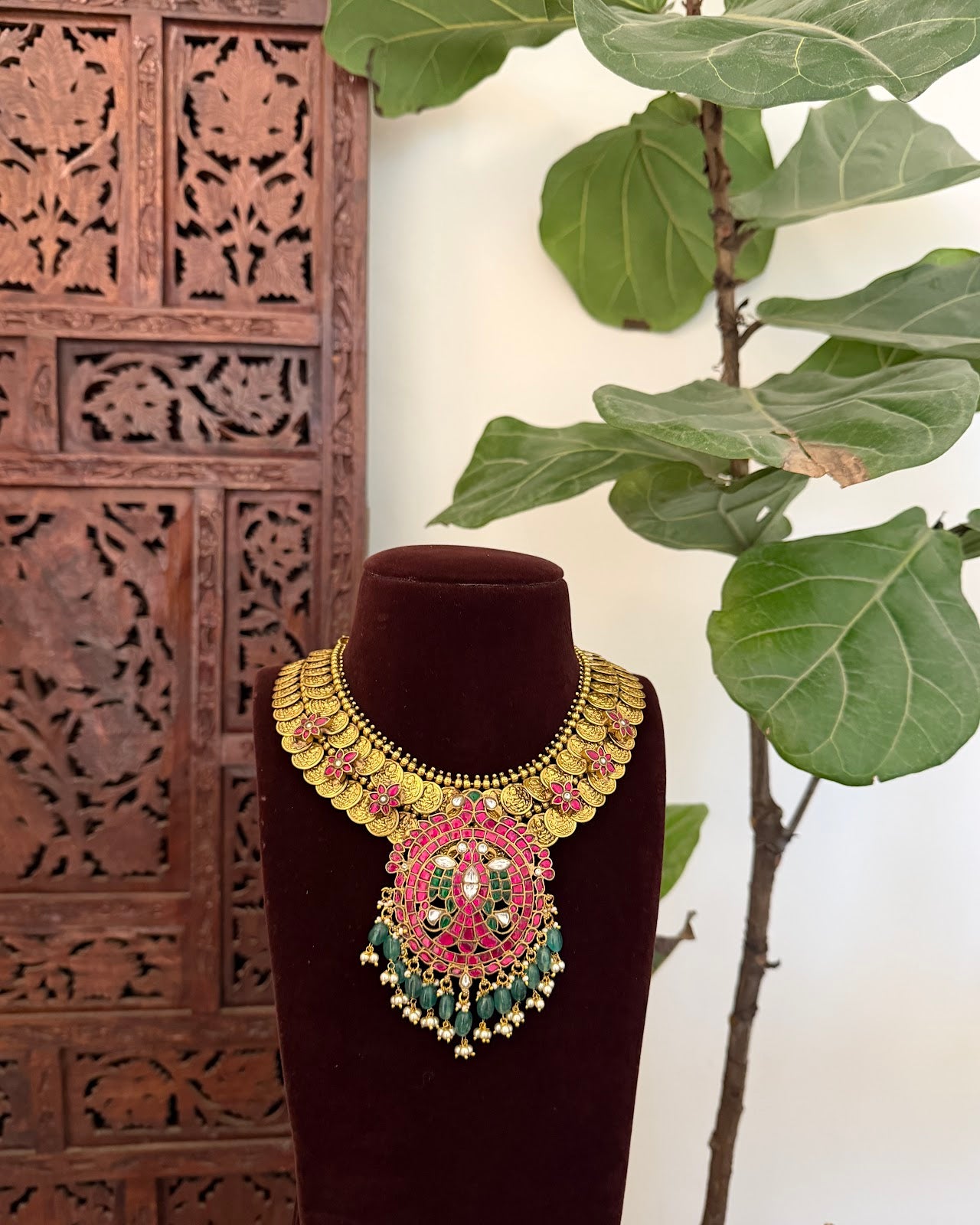 Royal Gandaberunda Jadau Kundan Necklace | Handmade Gold Plated | NC829