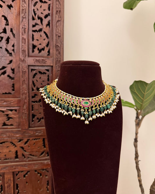 Peacock Jadau Kundan Choker | Handmade Gold Plated | NC734