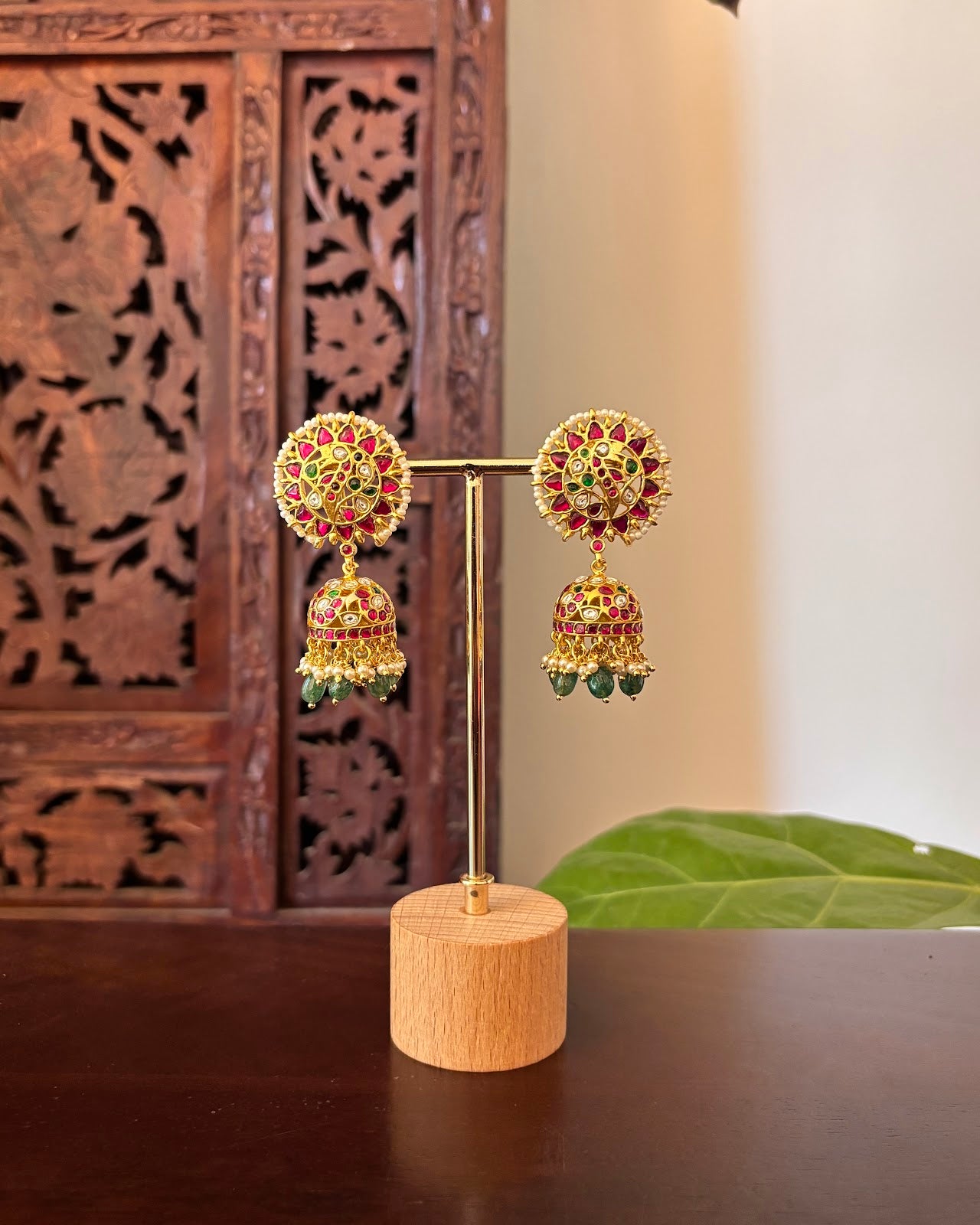 Elegant Multicolour Jhumkas | Handmade Ethnic Gold-Plated Earrings | ER489