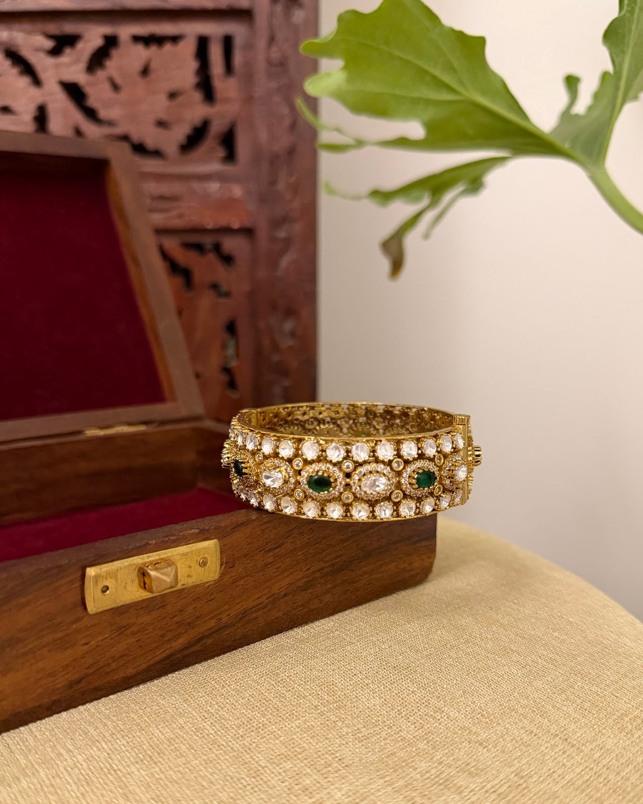 Mossanite Green White Statement Bangle | BA112 | BA113 | BA114