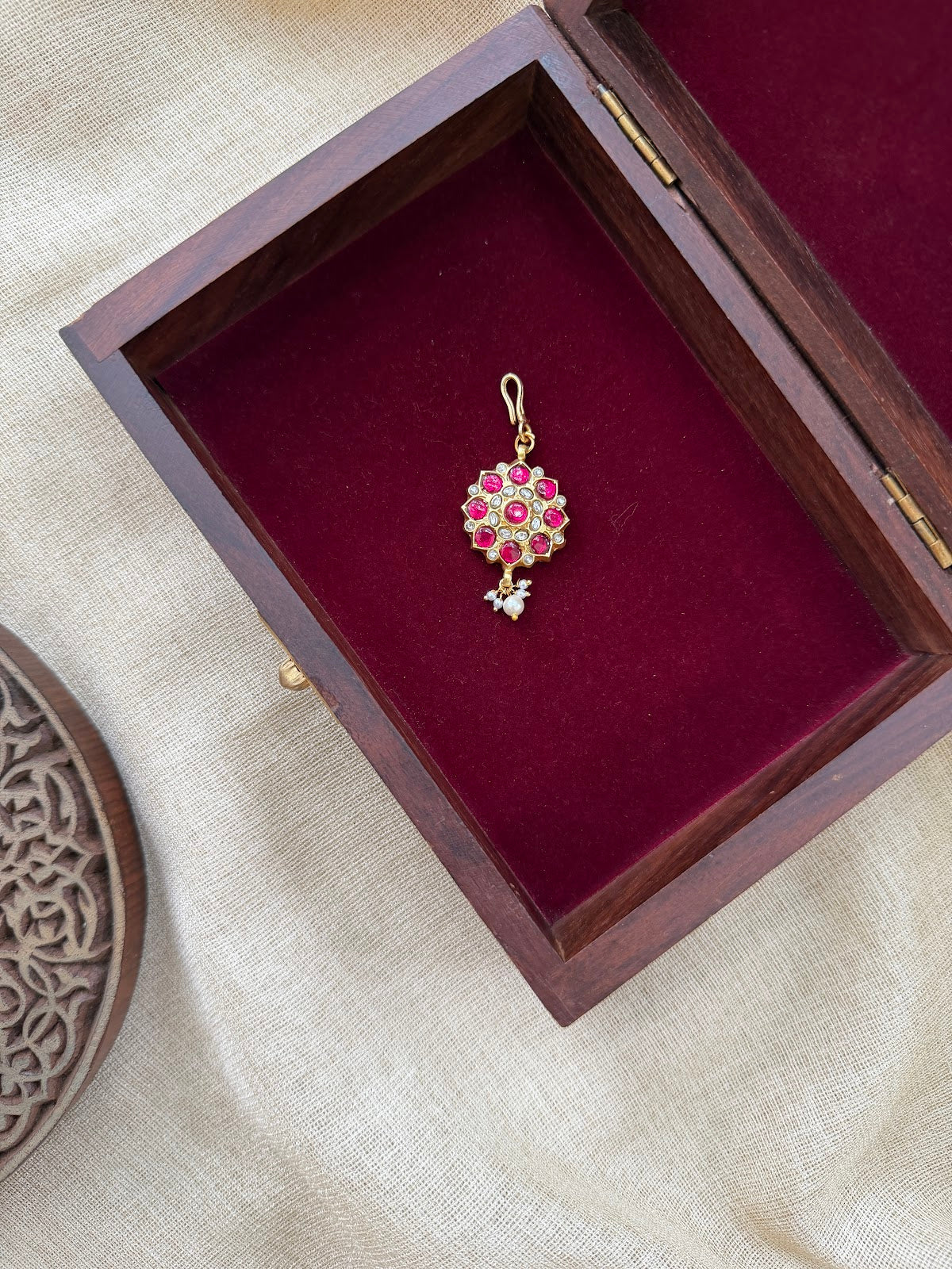 Floral Jadau Maang Tikka | Multi Colour | Handmade Gold Plated | MT382