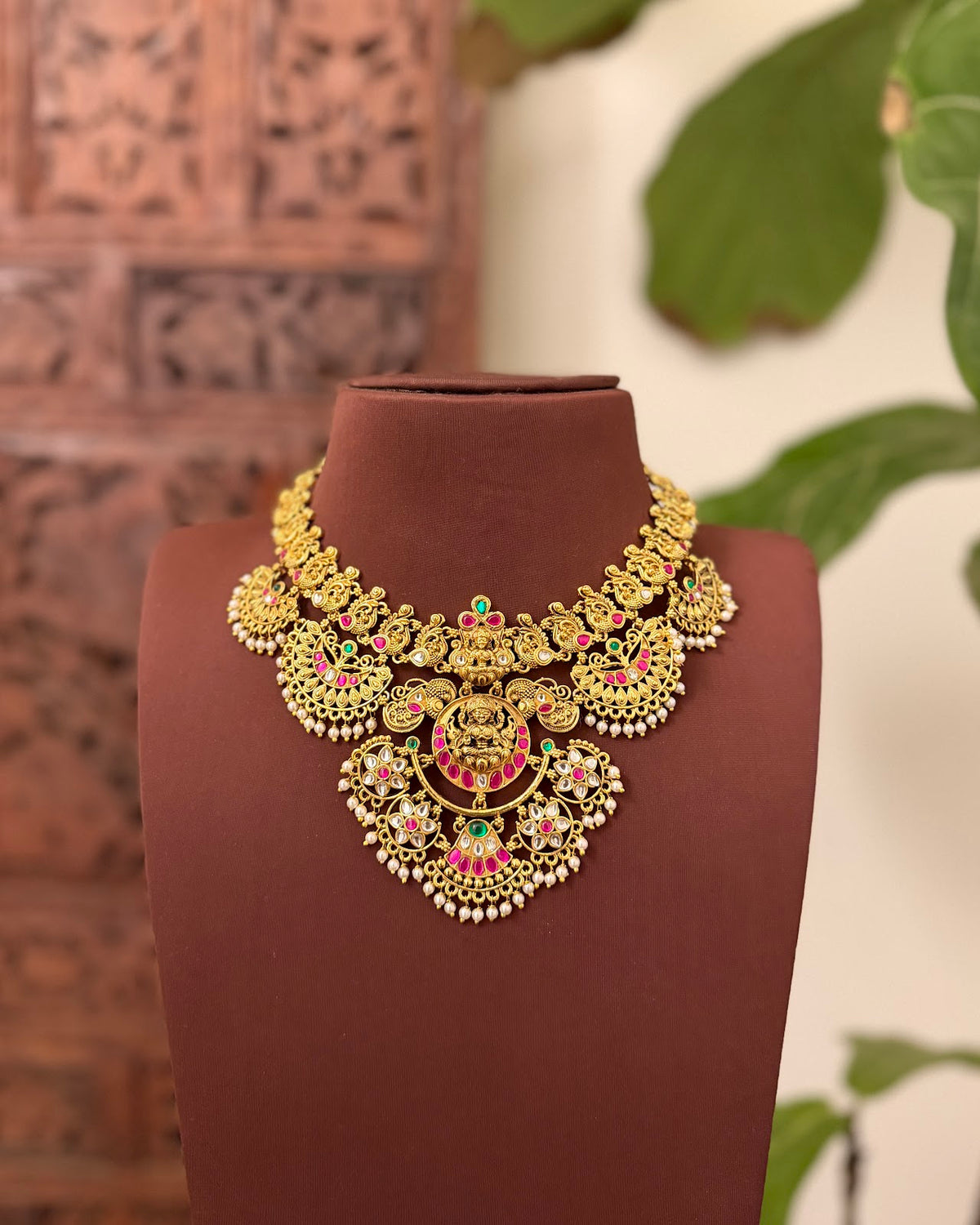 Nakshi Kundan Lakshmi Necklace with Earrings | NC894