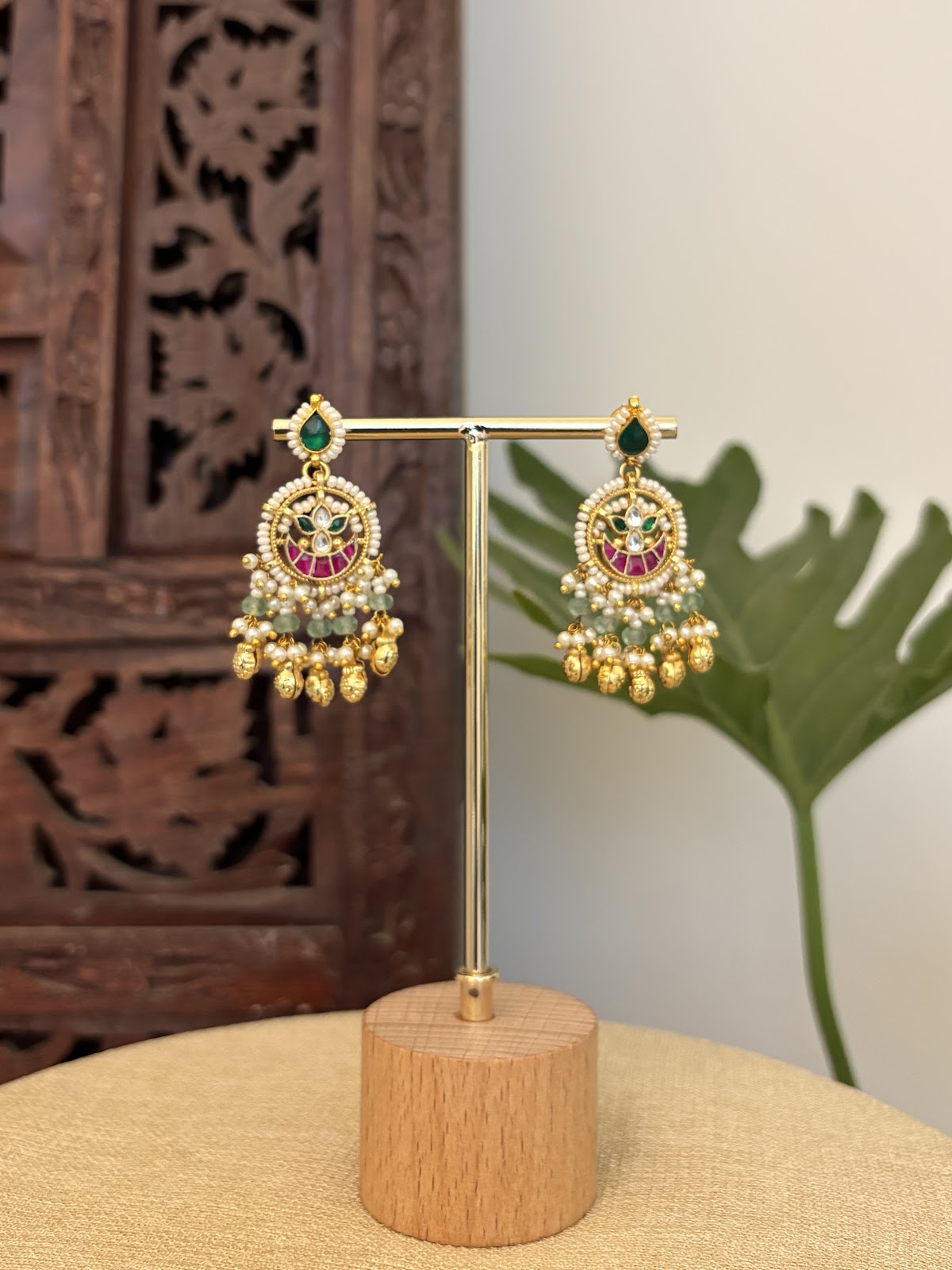 Multicolor Floral Kundan Jhumka Earrings | Handmade Gold Plated | ER425
