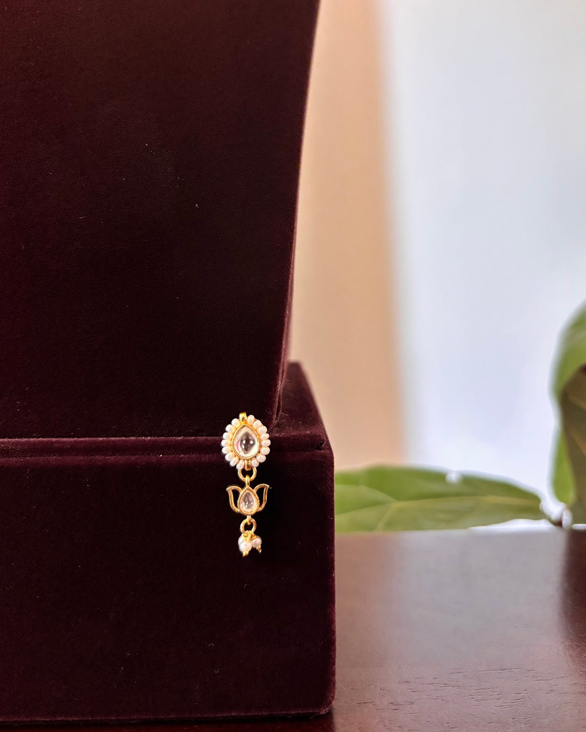 White Lotus Kundan Choker with Earrings | Floral Design | Handmade Gold Plated | NC871