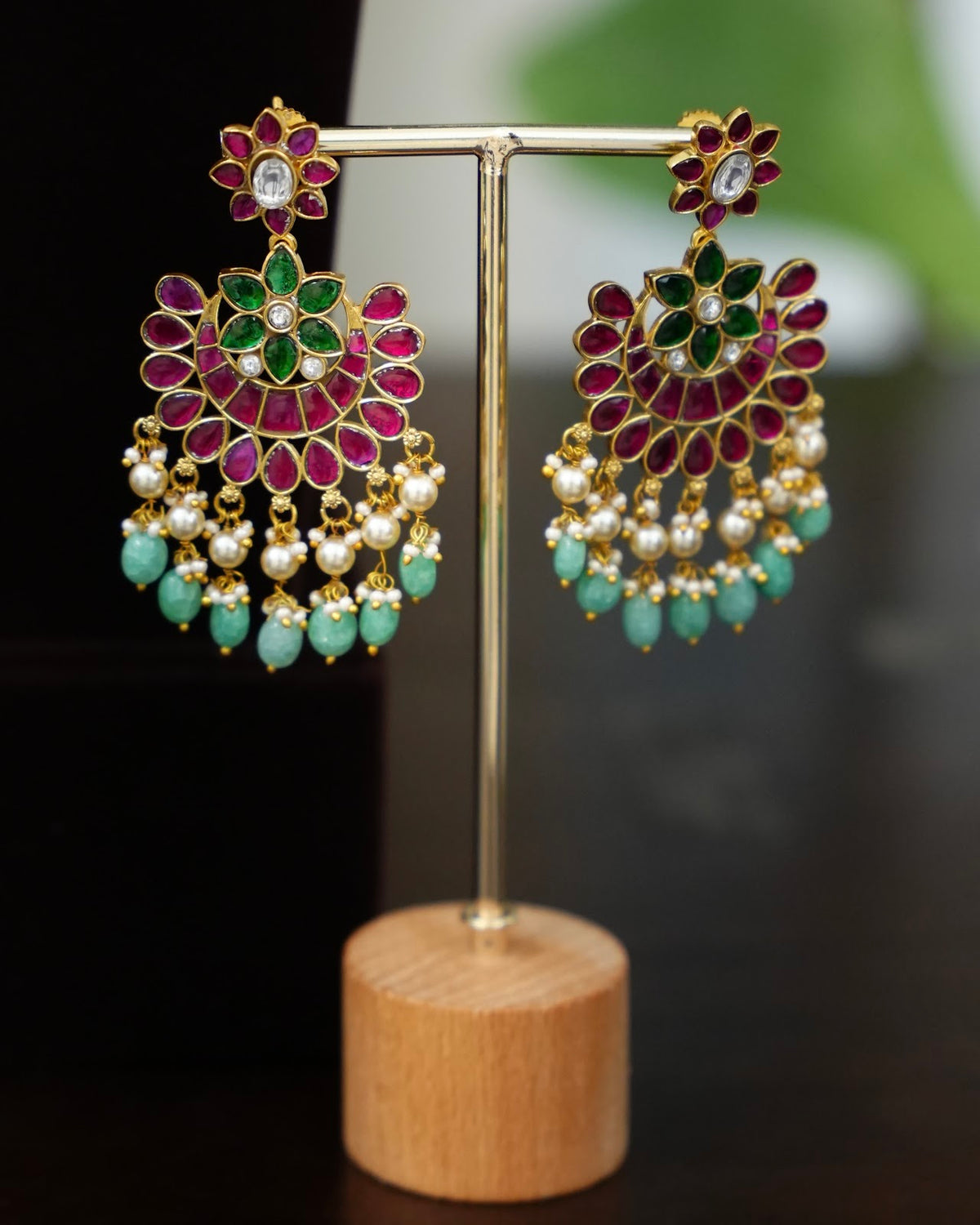 Jadau Kundan Imitation Necklace Set with Matching Earrings | Handmade Gold Plated | NC949
