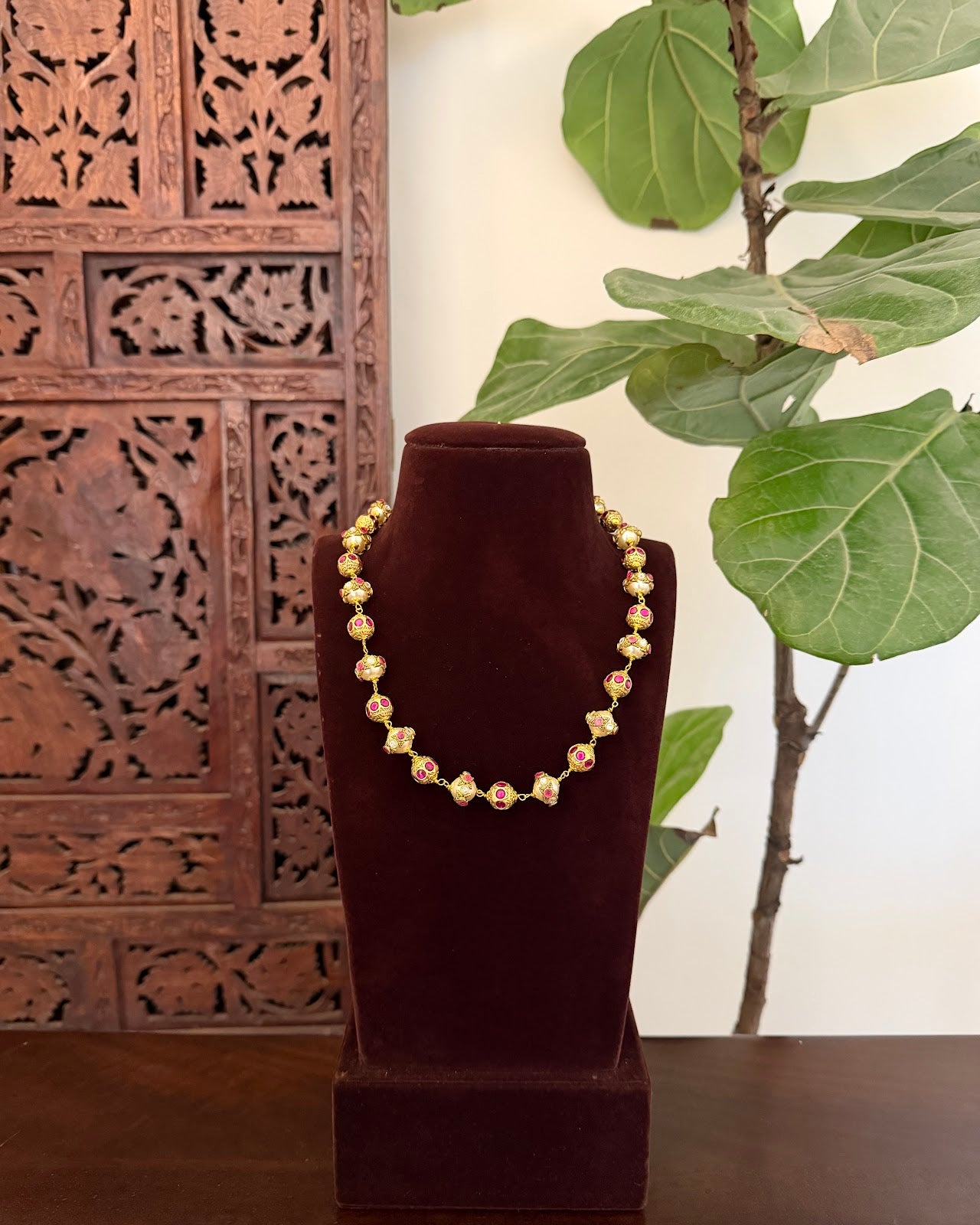 Kundan Pearl Necklace | Handmade Gold Plated | NC813