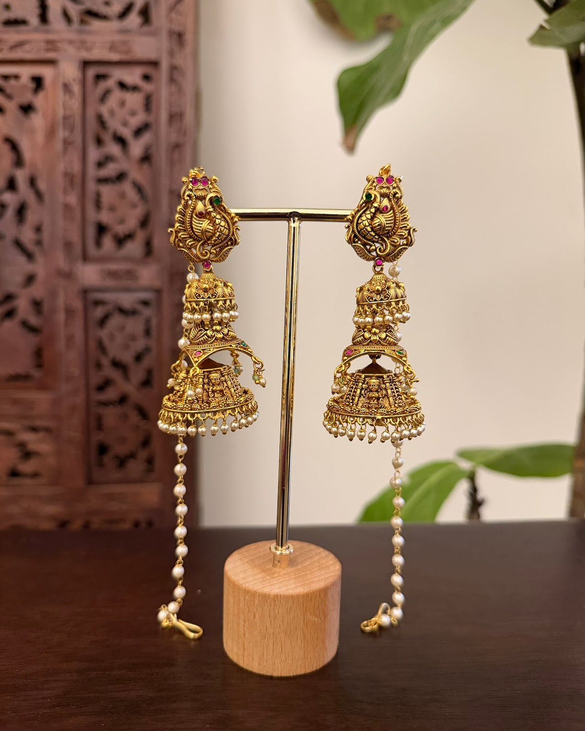 Antique Three Layer Statement Jhumkas | ER512