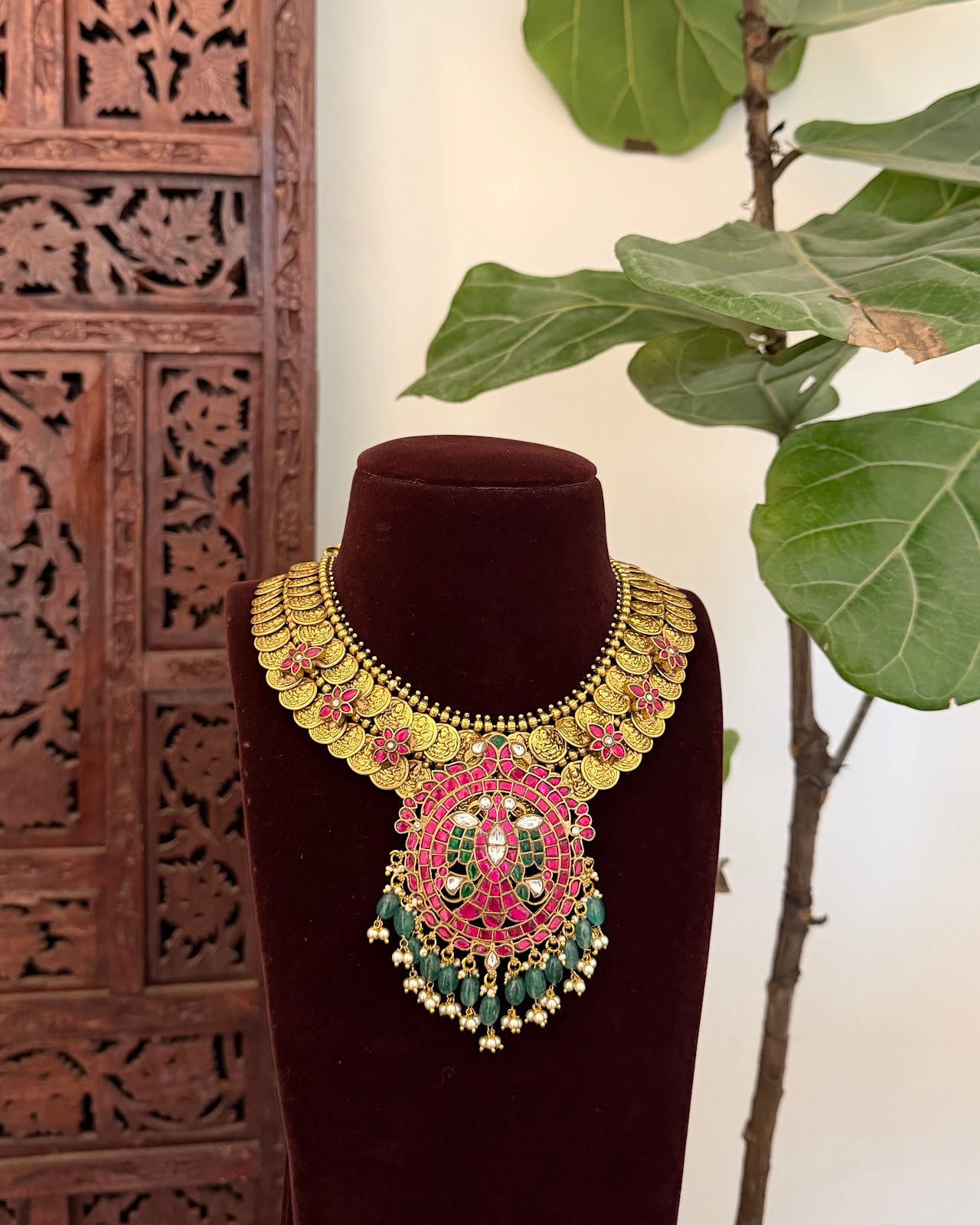 Royal Gandaberunda Jadau Kundan Necklace | Handmade Gold Plated | NC829