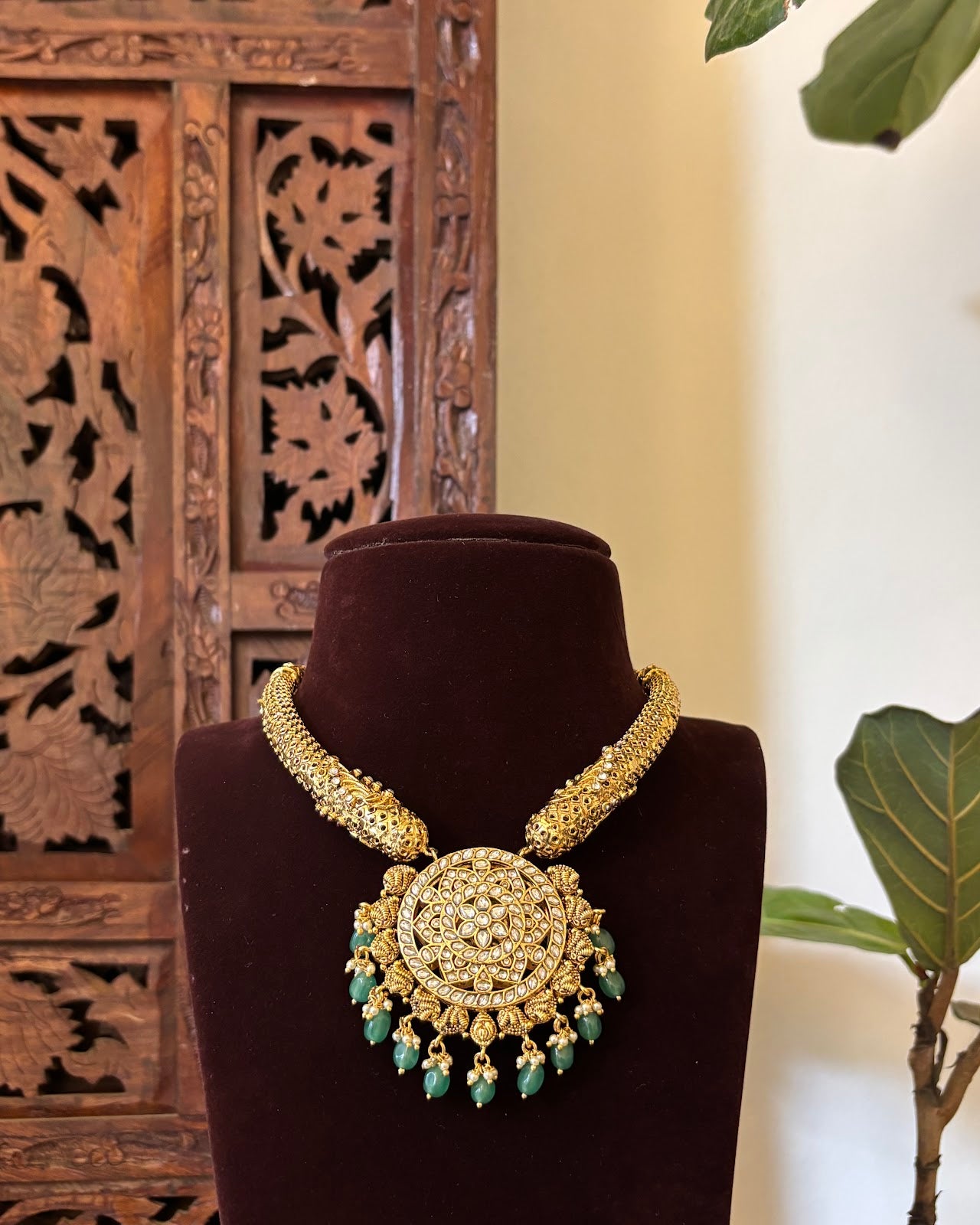 2 in 1 Jadau Kundan Antique Finish Kanti Necklace Set | NC756