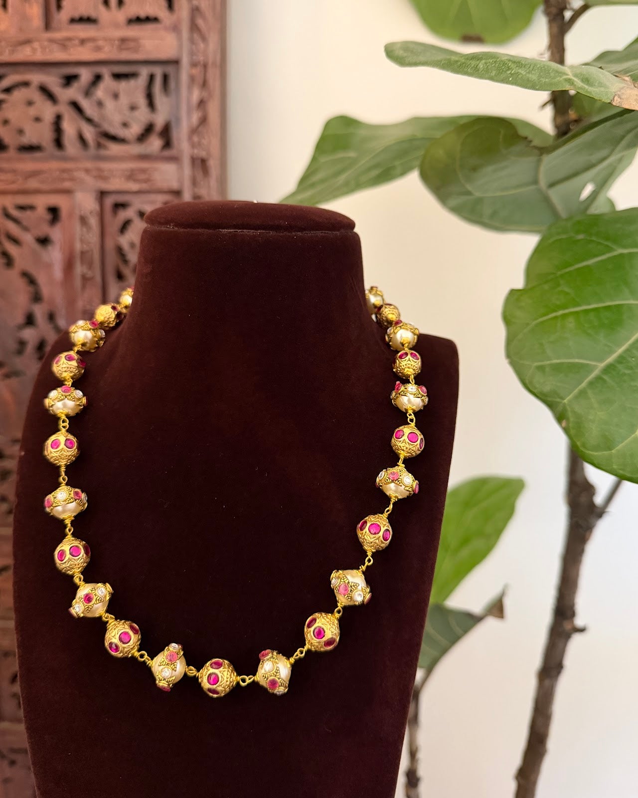 Kundan Pearl Necklace | Handmade Gold Plated | NC813