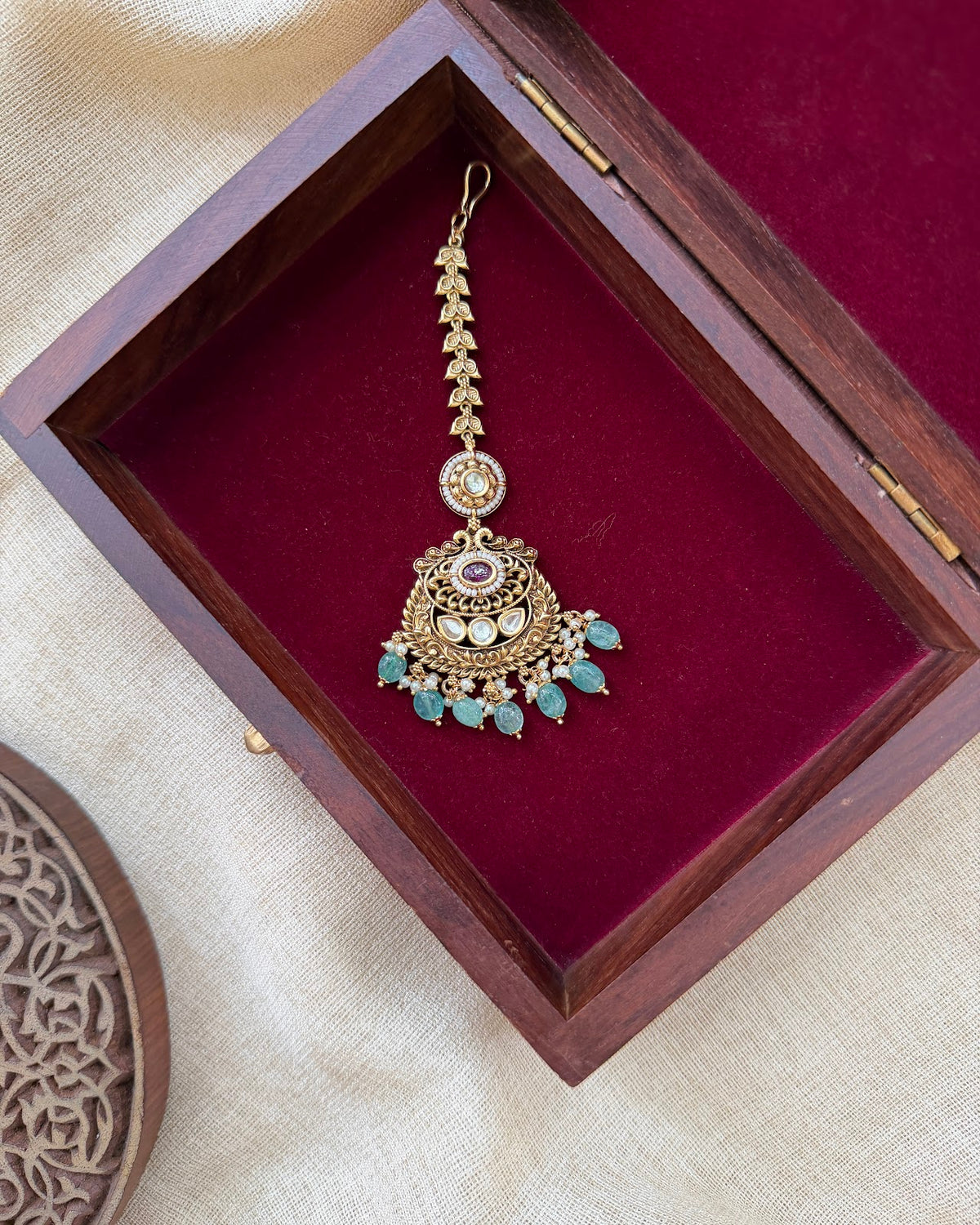 Antique Maang Tikka | Handmade Antique Gold Plated | MT380