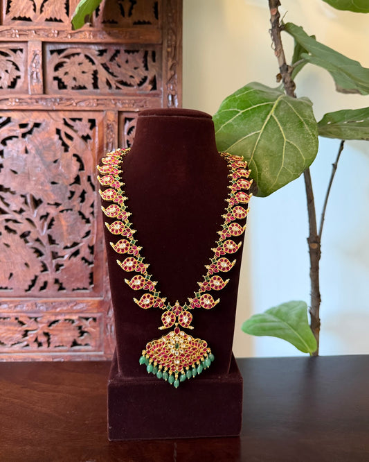 2 in 1 Jadau Kundan Mango Haram with Earrings | Handmade | NC883
