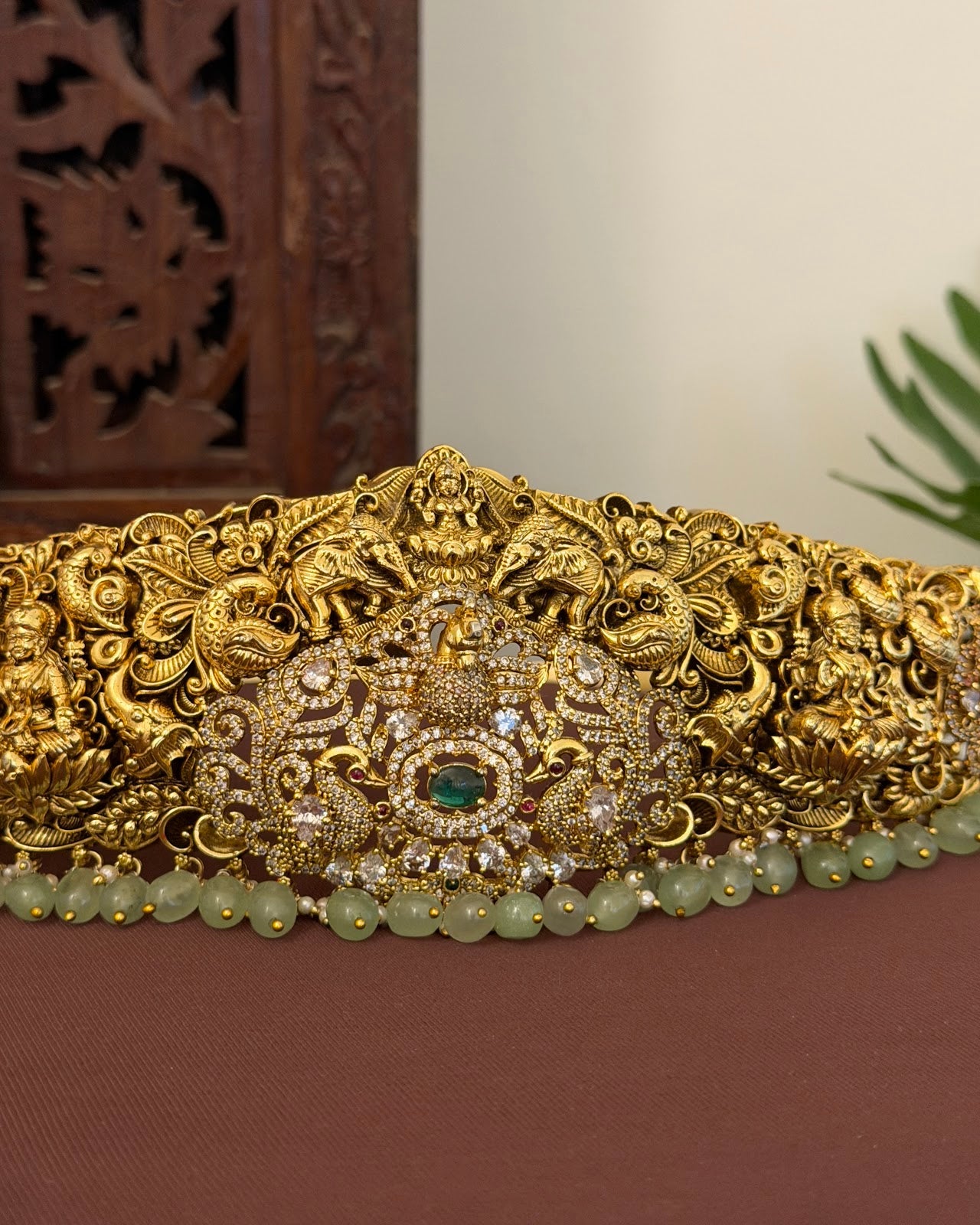 Antique Lakshmi Hip Belt AD Stones WB028