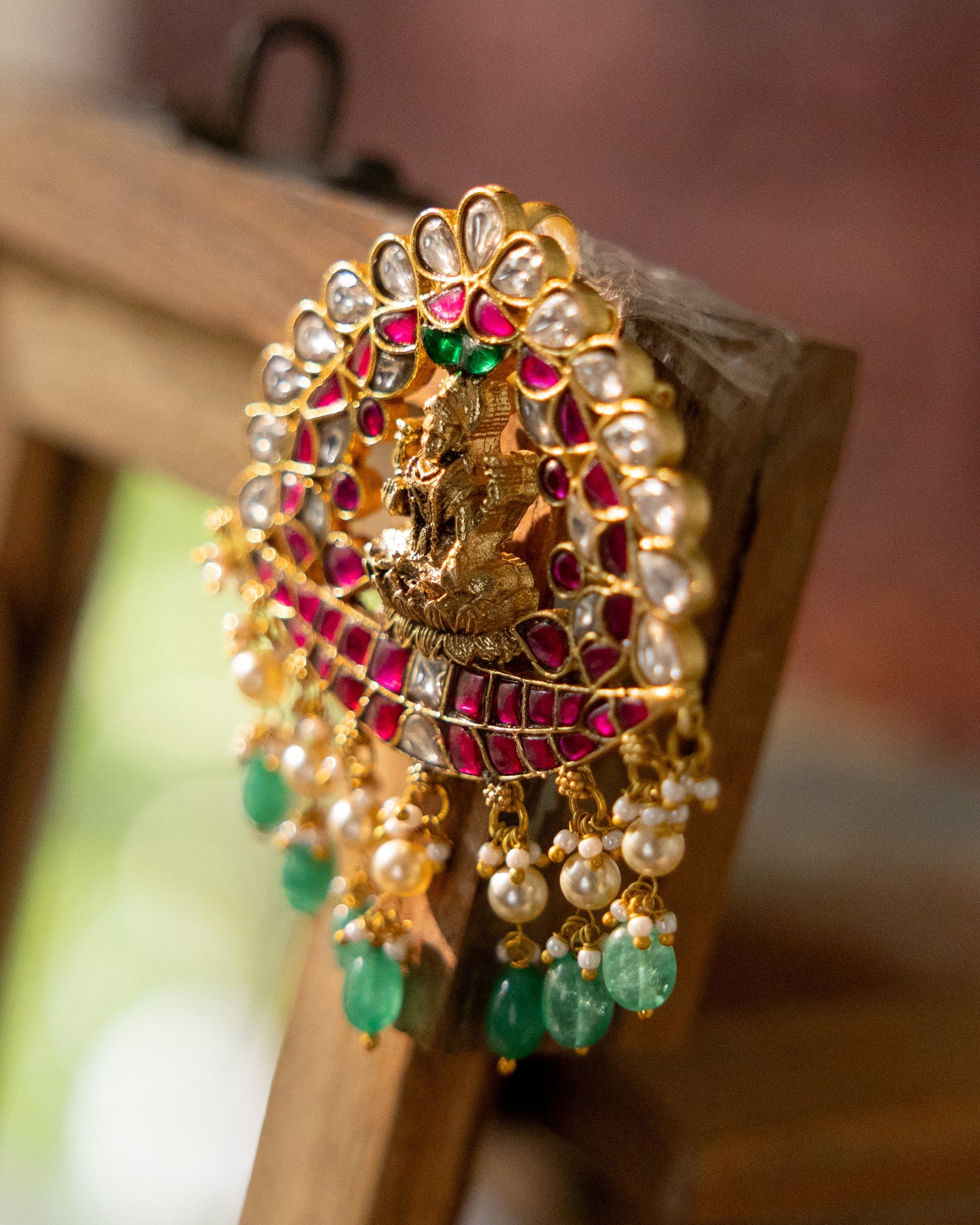 Antique Jadau Kundan Lakshmi Pendant | HA310
