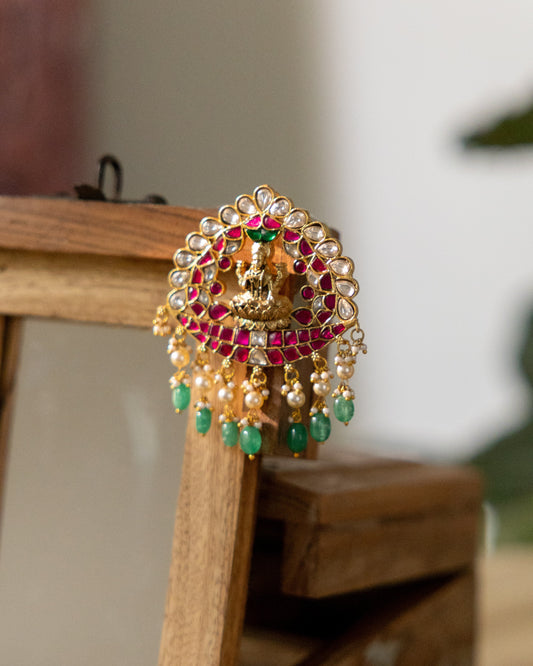 Antique Jadau Kundan Lakshmi Pendant | HA310