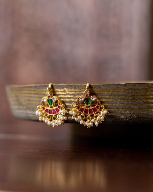 Handcrafted Floral Hair Pins – Jadau Kundan | Set Of 2 | Multi Colour | HA326