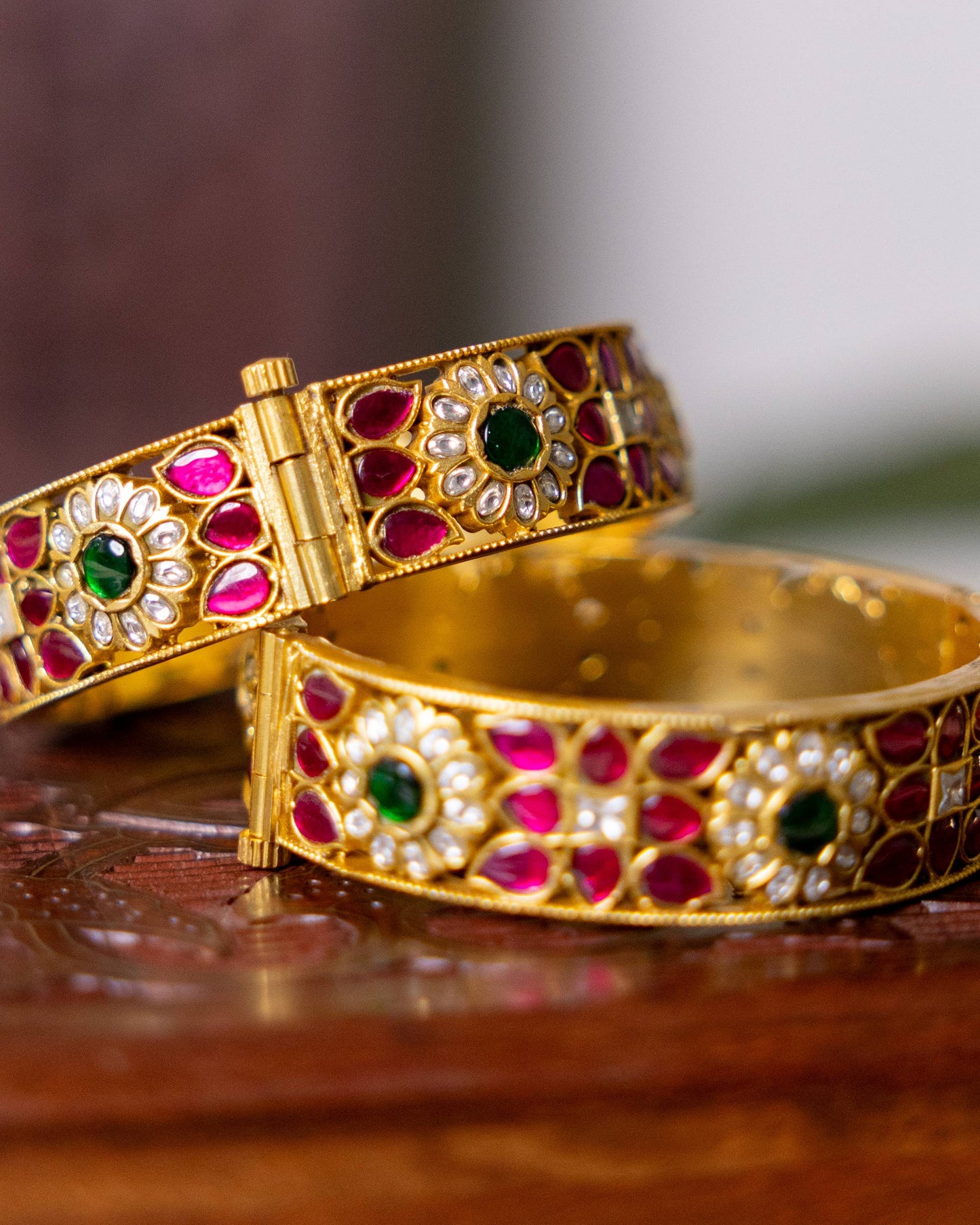 Multicolor Jadau Kundan Gold Plated Bangles | BA096 | BA097