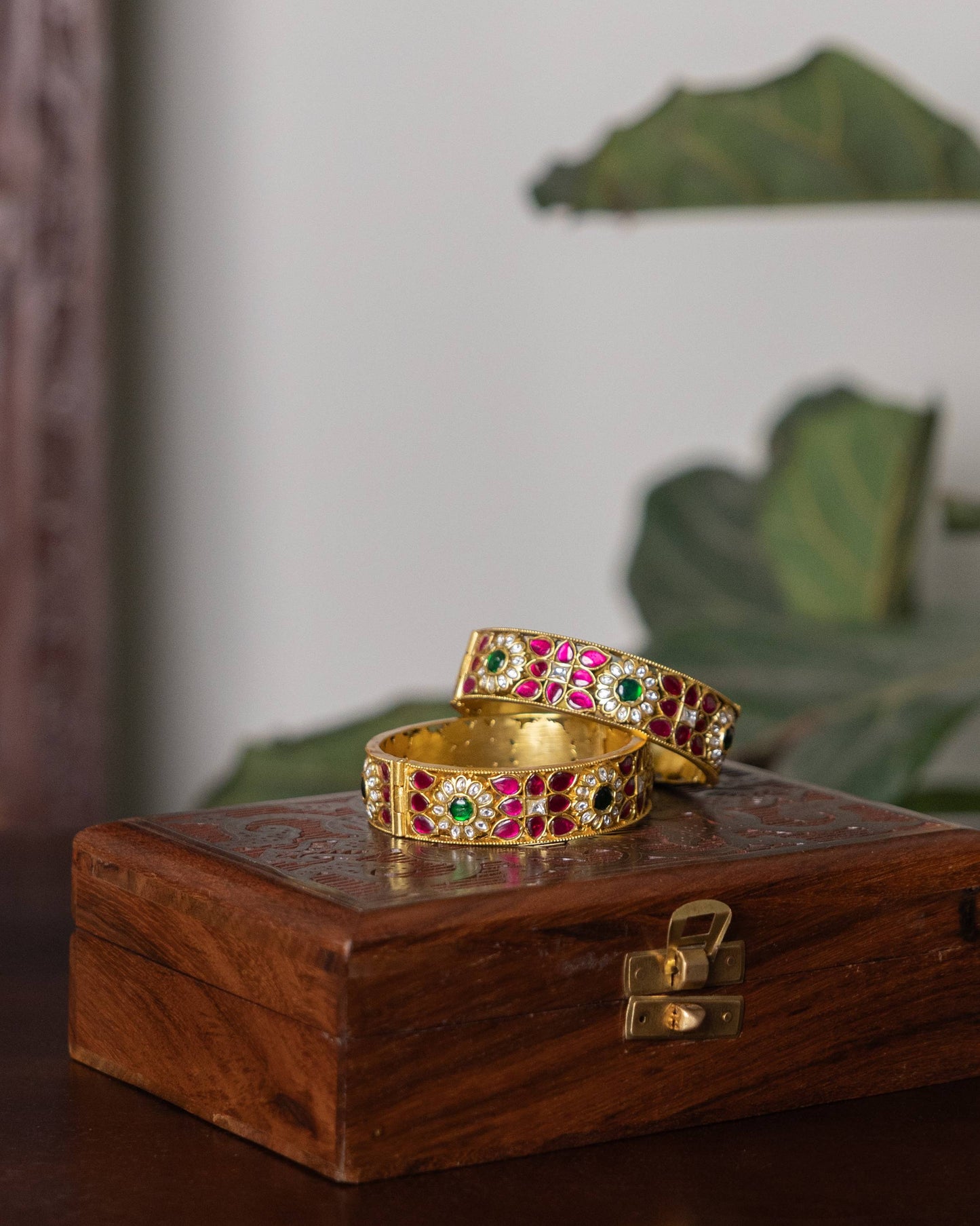 Multicolor Jadau Kundan Gold Plated Bangles | BA096 | BA097