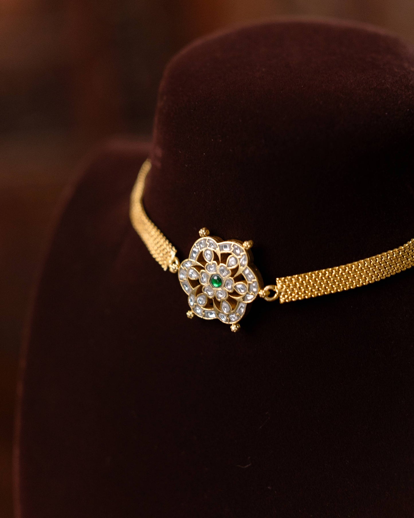 2 in 1 Kundan Chain Choker Floral Design | Handmade Gold Plated | NC624