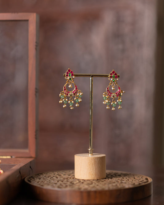 Floral Multicolor Jadau Kundan Earrings | ER374