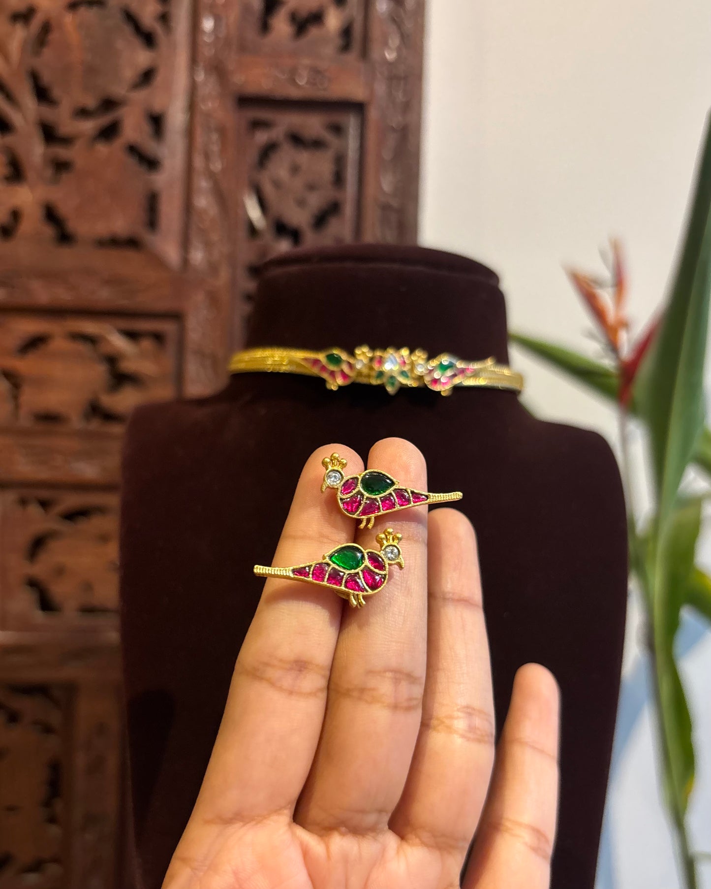 Bloom and Birds Necklace with Matching Earrings | NC225