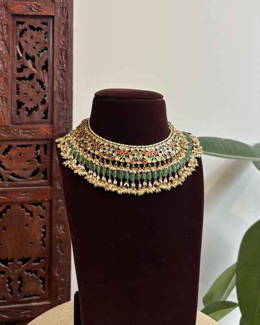 Multicolor Jadau Kundan Floral Necklace | NC352