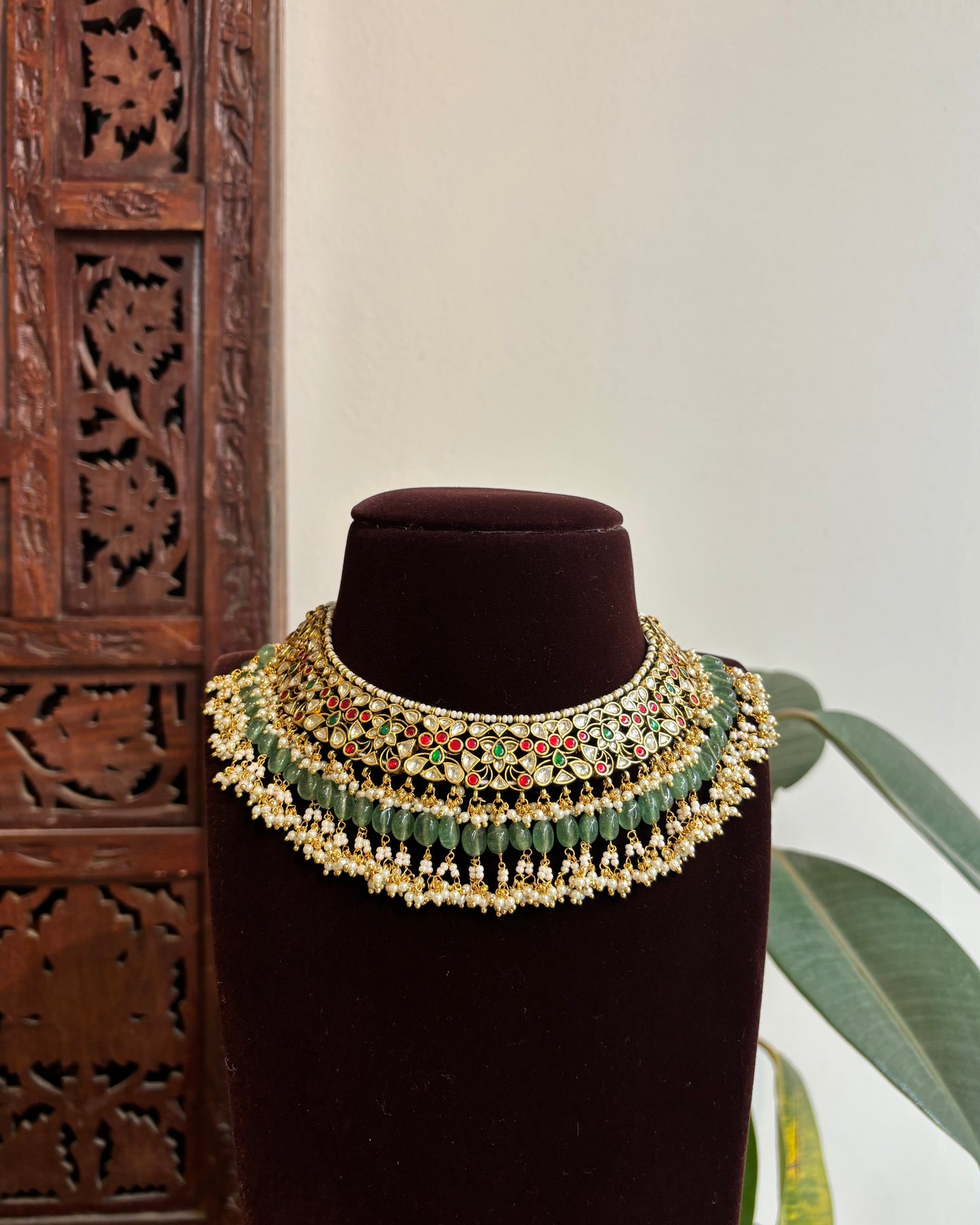 Multicolor Jadau Kundan Floral Necklace | NC352