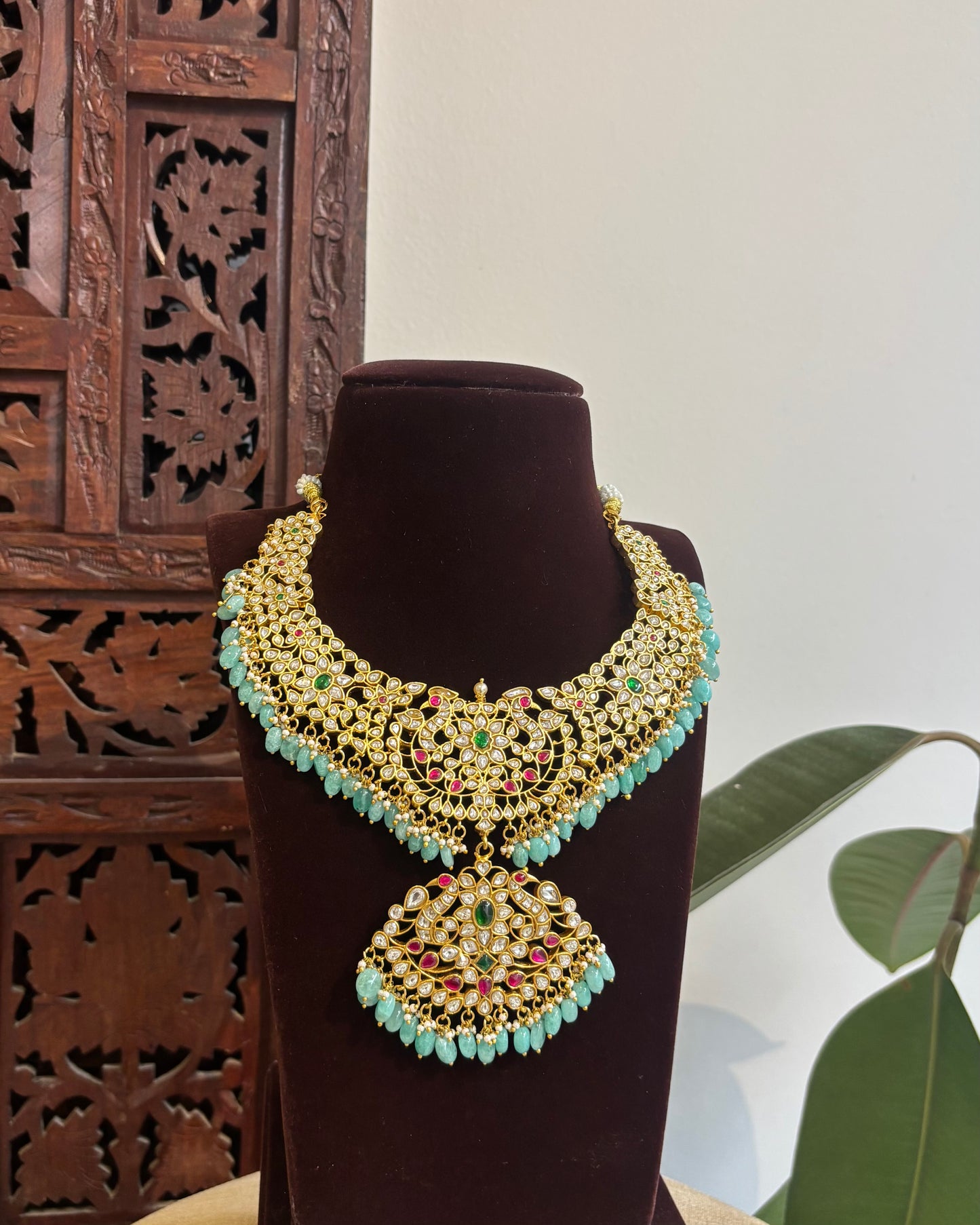 Multicolor Jadau Kundan Floral Necklace | NC360