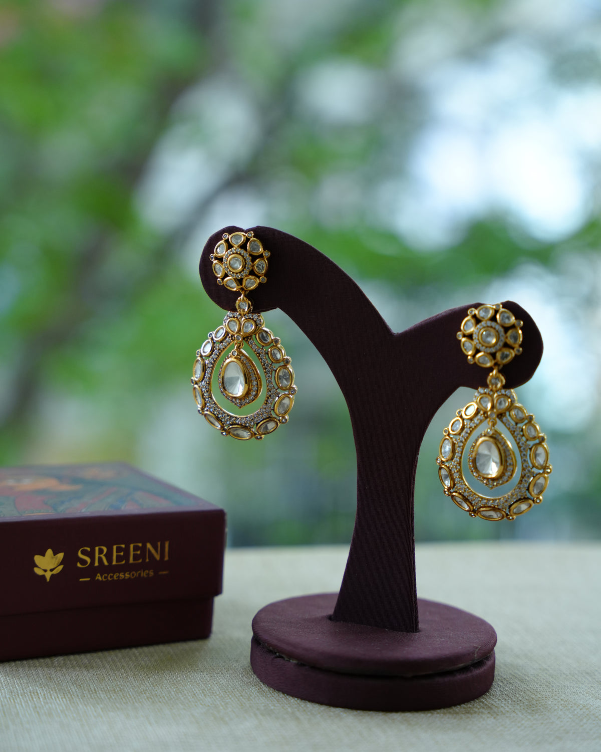 Kundan Teardrop Earrings