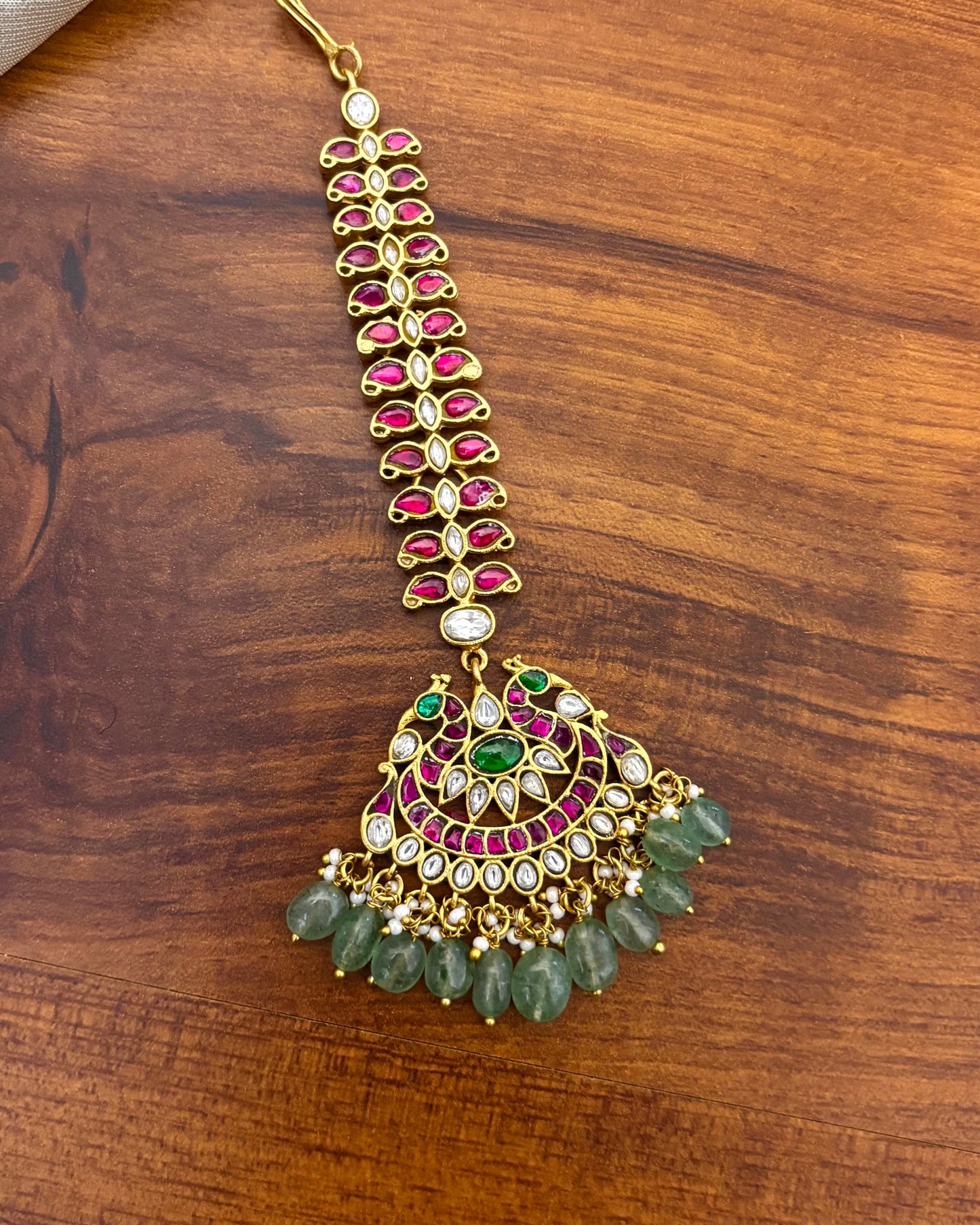 Statement Peacock Jadau Kundan Bridal Maang Tikka | MT118
